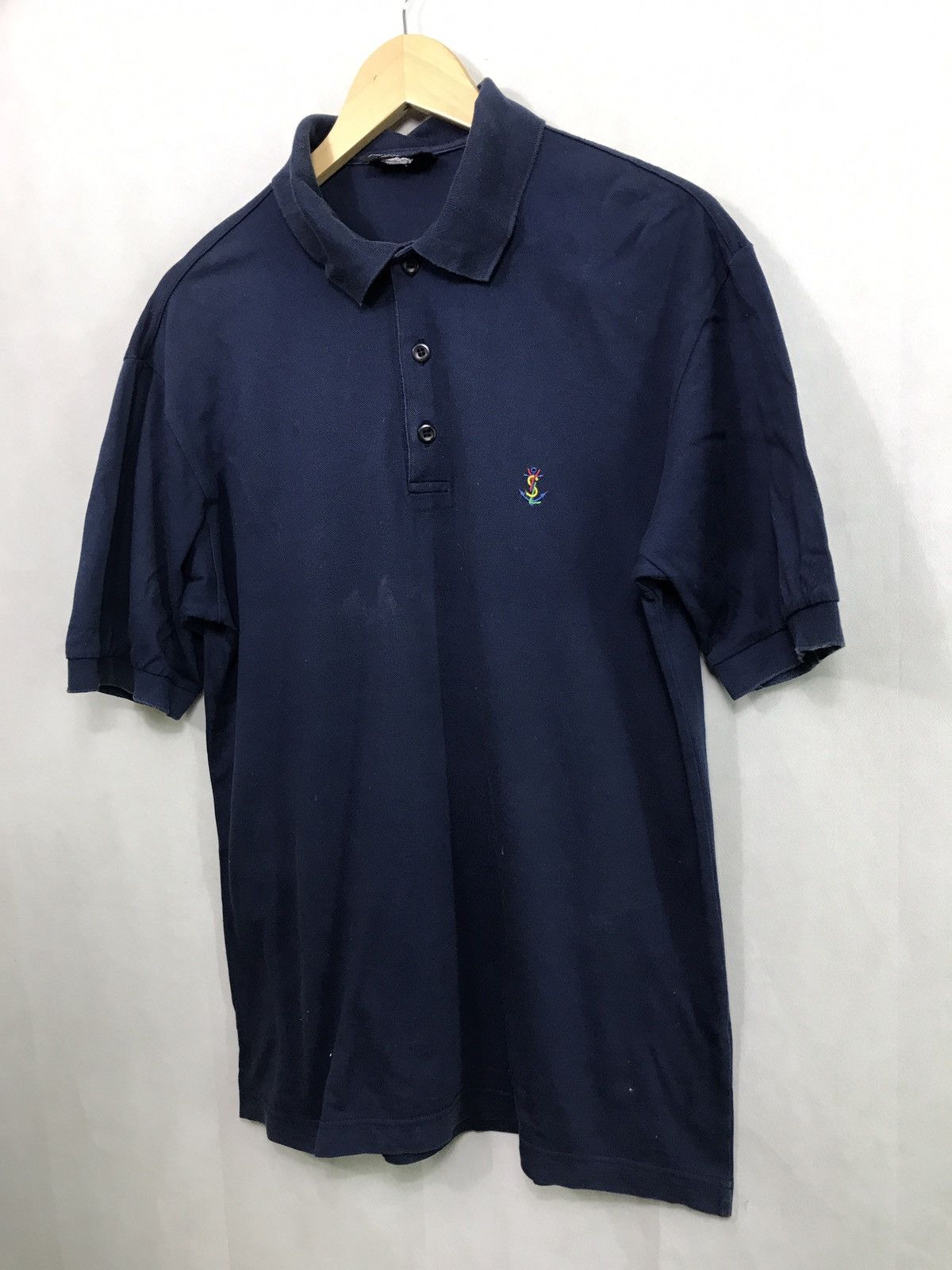 Saint Laurent Paris × Yves Saint Laurent YVES SAINT LAURENT POUR HOMME MARINE POLO MADE IN ITALY Size US M / EU 48-50 / 2 - 3 Thumbnail