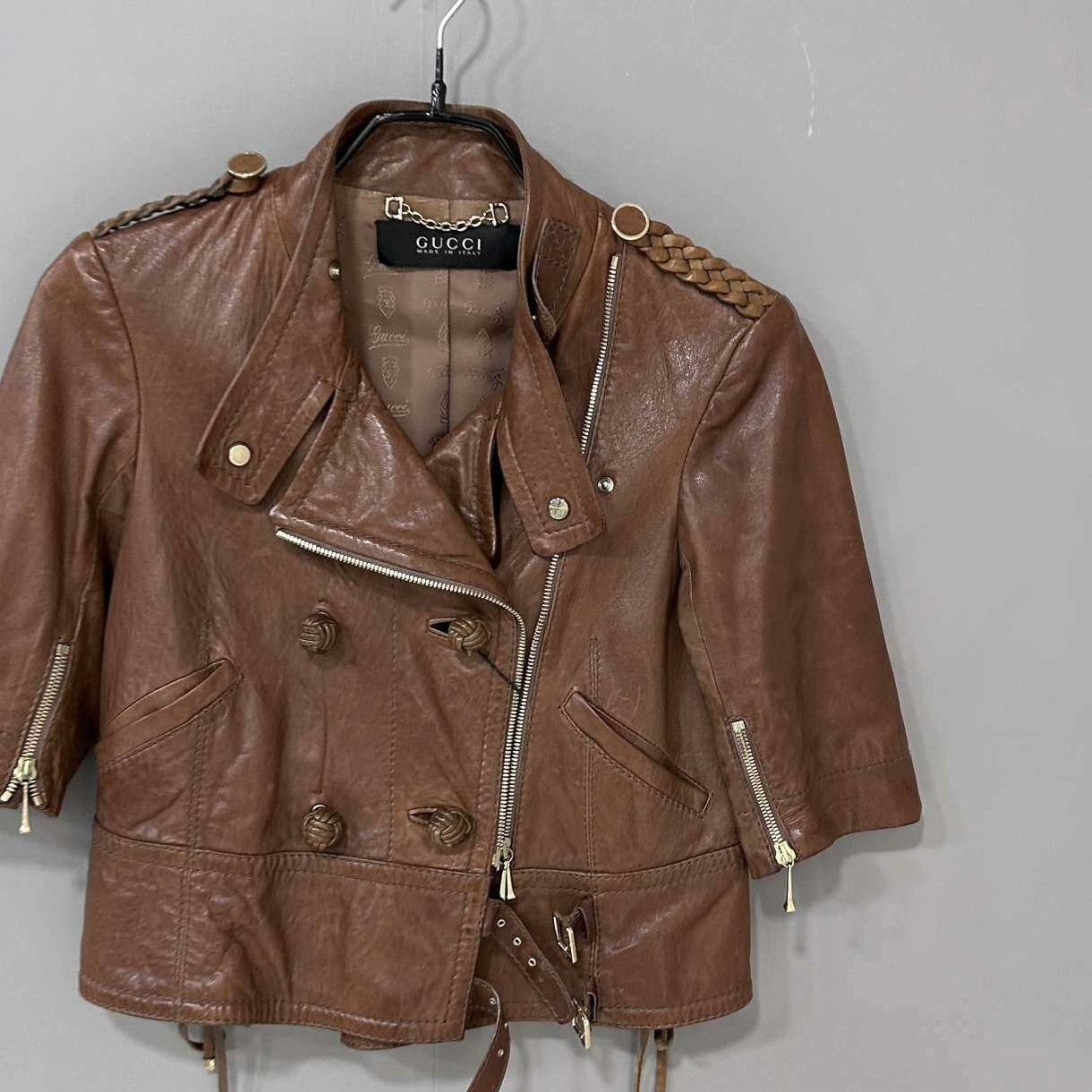 Gucci Gucci Retro Leather Jacket L Women Size L / US 10 / IT 46 - 2 Thumbnail