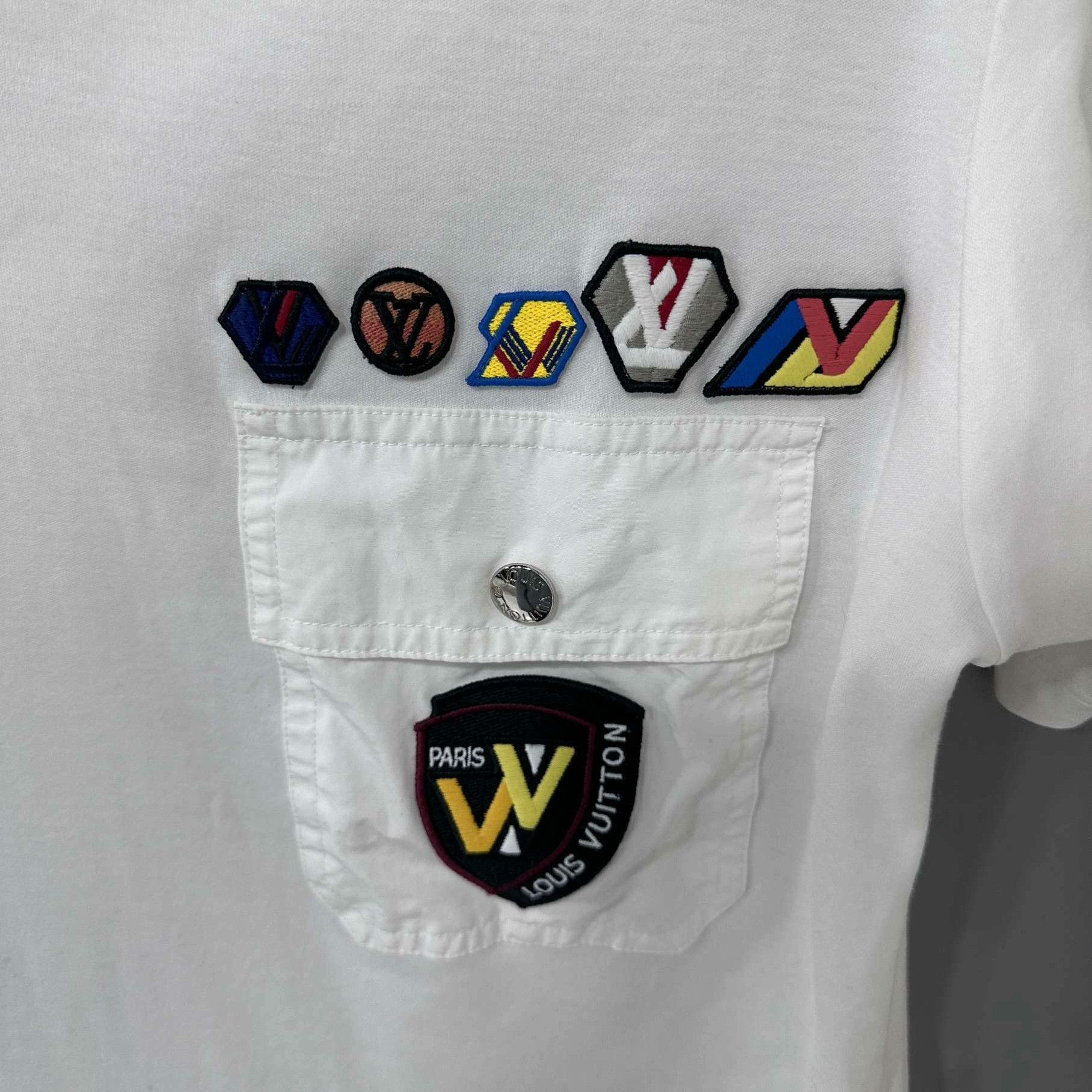 Louis Vuitton Louis Vuitton Embroidered White T-Shirt s Men Size US S / EU 44-46 / 1 - 4 Thumbnail