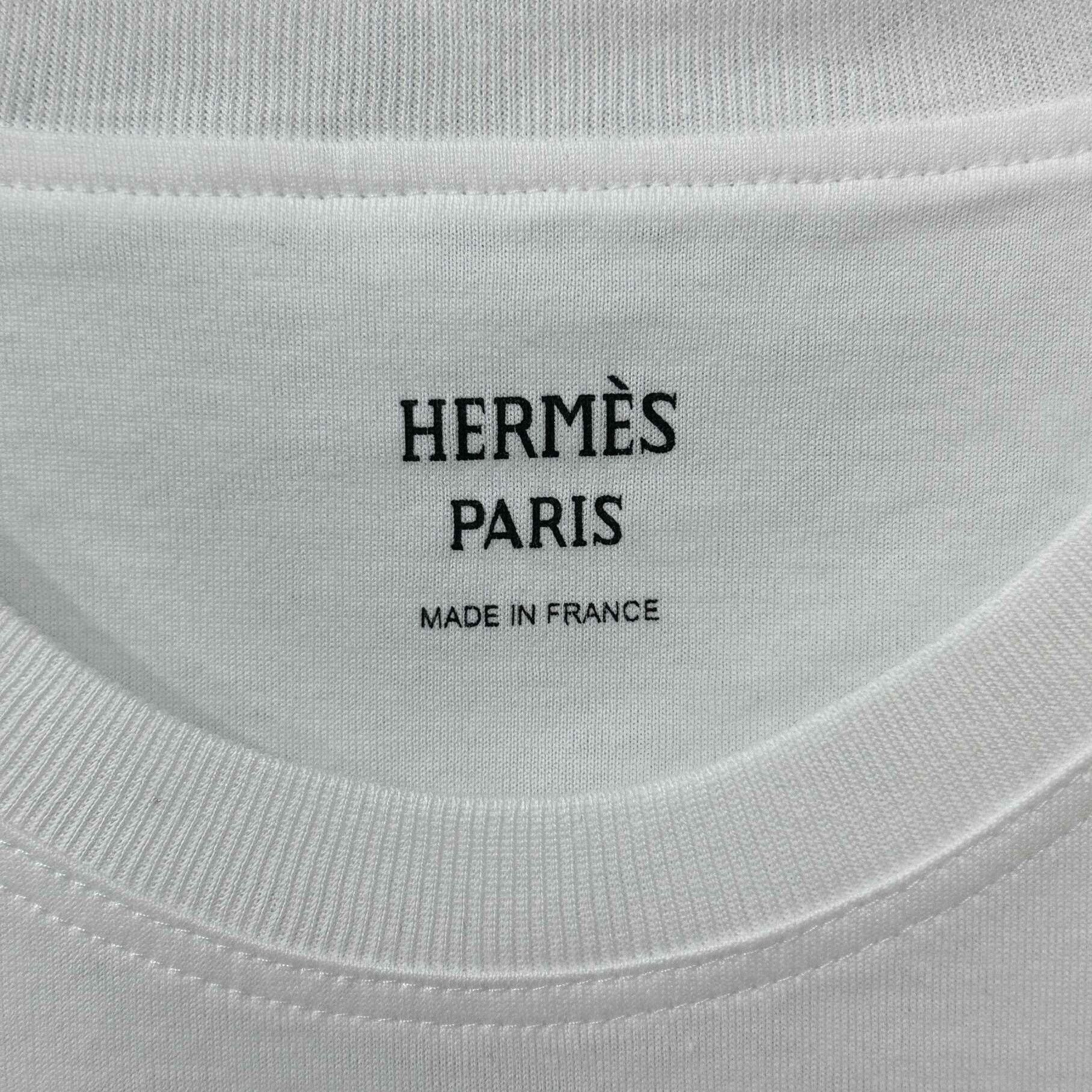 Hermes Hermes Retro White T-Shirt XS Women Size XS / US 0-2 / IT 36-38 - 4 Thumbnail
