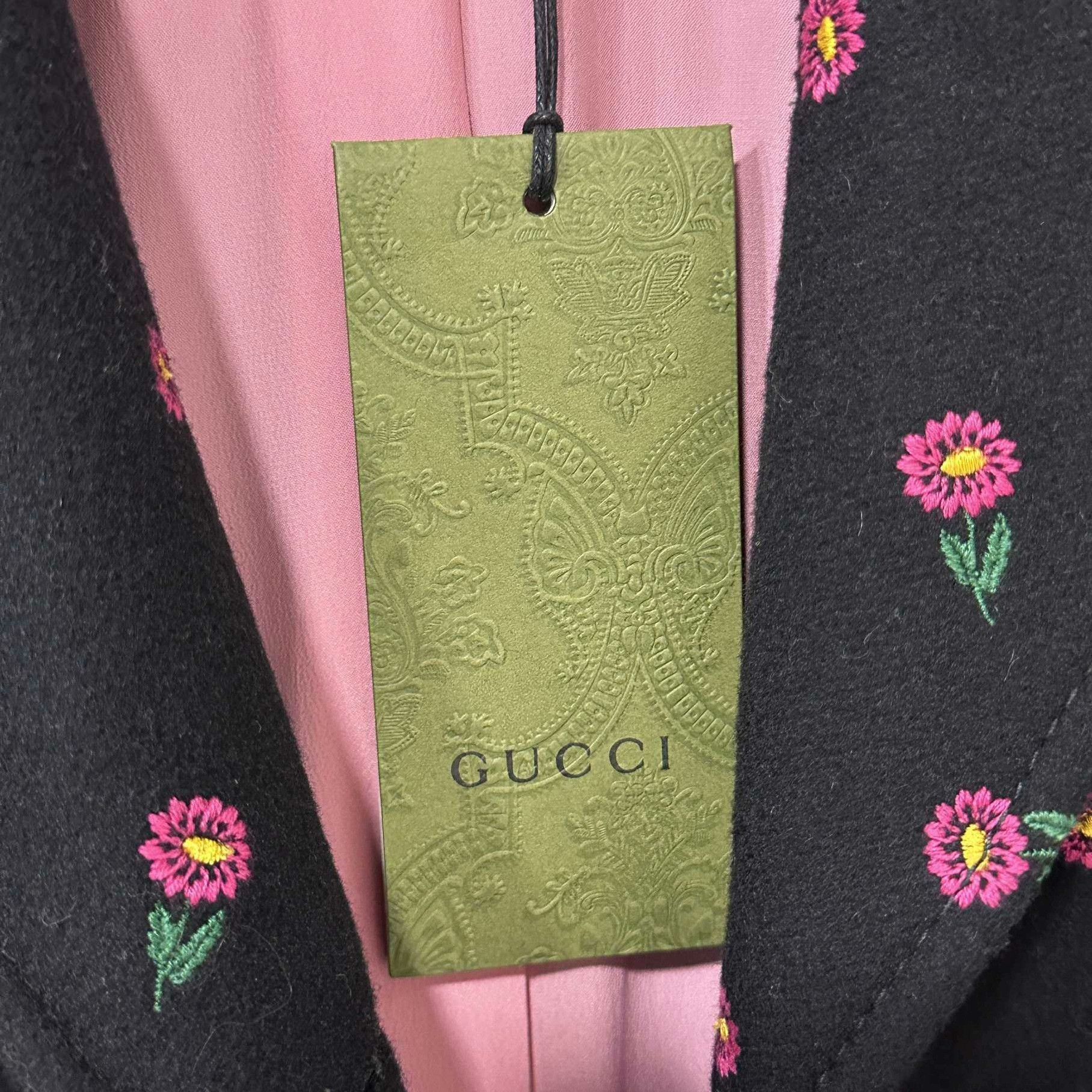 Gucci Gucci Wool Embroidered Coat S Women Size S / US 4 / IT 40 - 4 Thumbnail