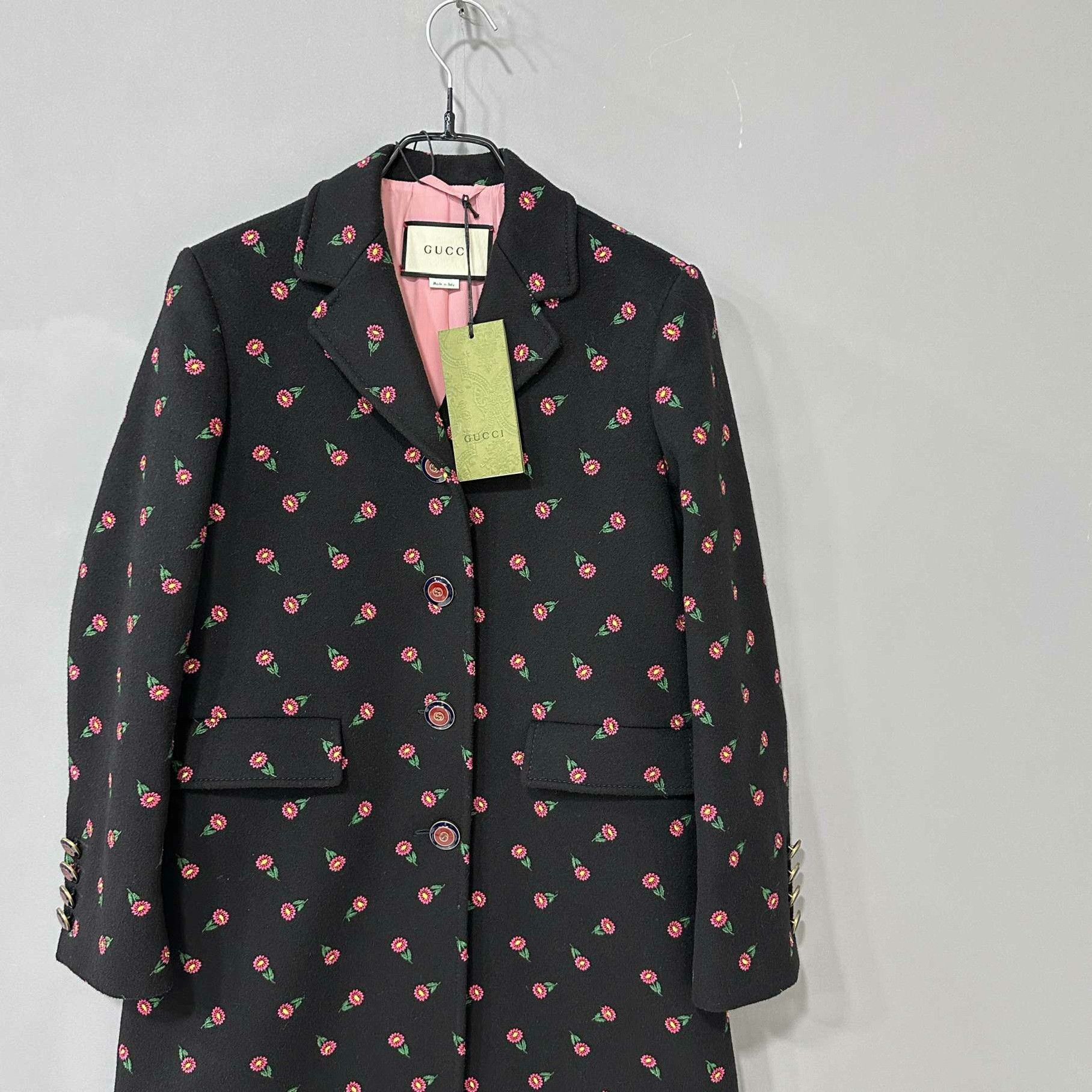 Gucci Gucci Wool Embroidered Coat S Women Size S / US 4 / IT 40 - 2 Thumbnail