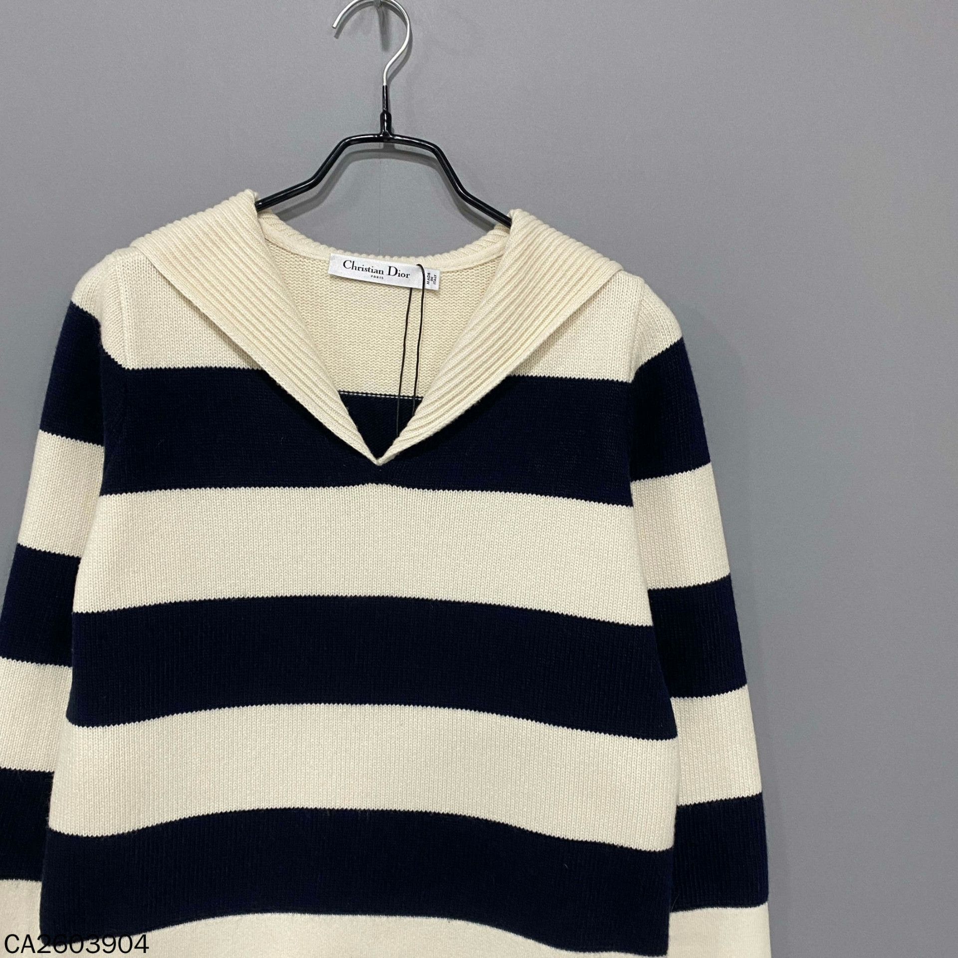 Dior Dior Wool Striped Black Sweater XS Women Size XS / US 0-2 / IT 36-38 - 2 Thumbnail