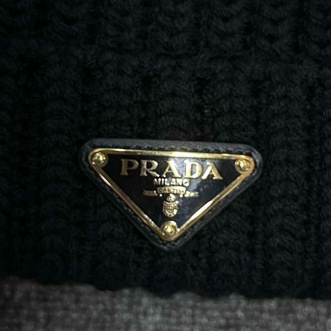 Prada Prada Knit Black Hat one size Men Size ONE SIZE - 3 Thumbnail
