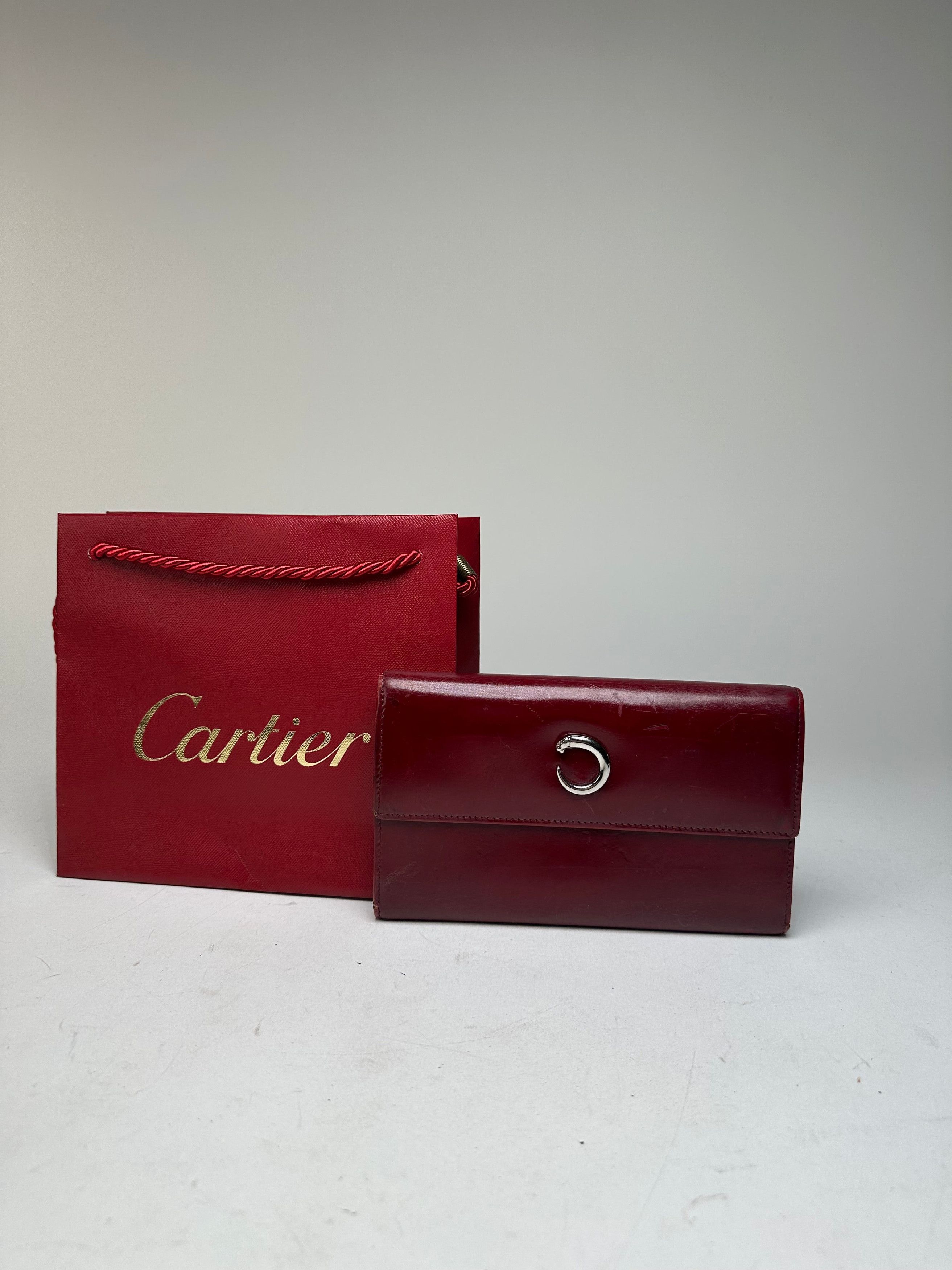 Other Vintage Cartier Panthere Patent Leather Long Wallet burgundy Size ONE SIZE - 10 Thumbnail