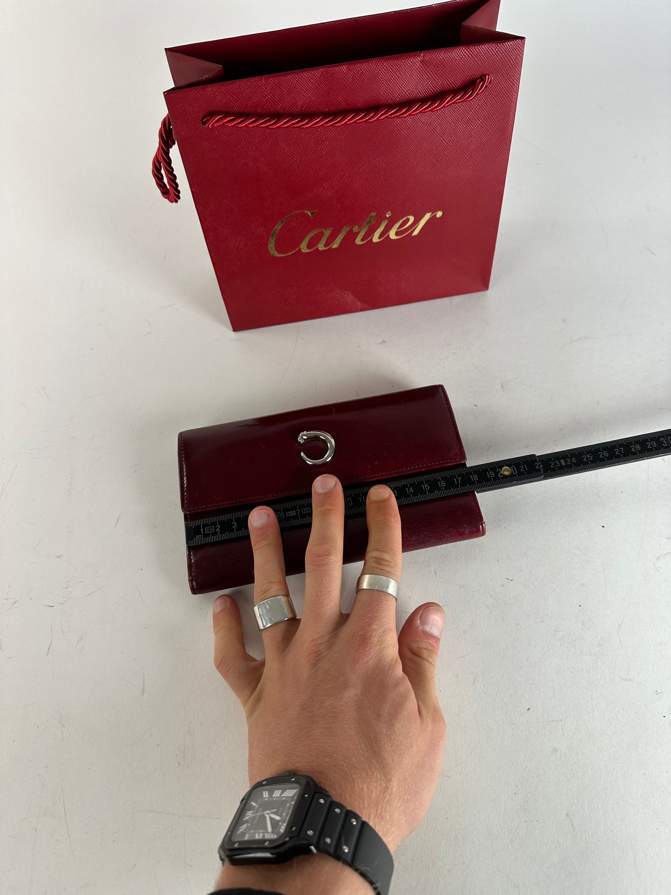 Other Vintage Cartier Panthere Patent Leather Long Wallet burgundy Size ONE SIZE - 8 Thumbnail