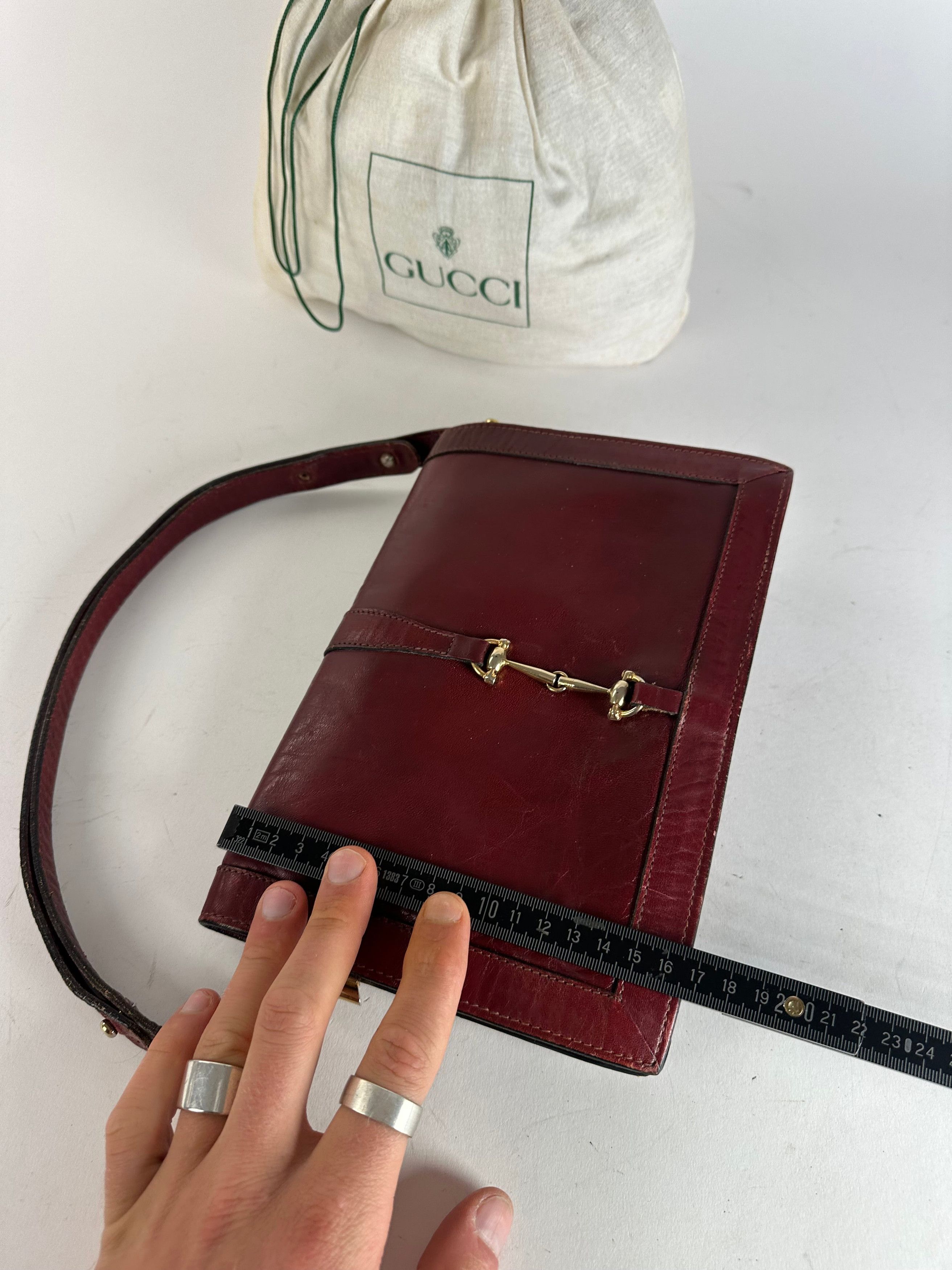 Gucci Vintage Horsebit 2Way Bag Burgundy Size ONE SIZE - 13 Thumbnail