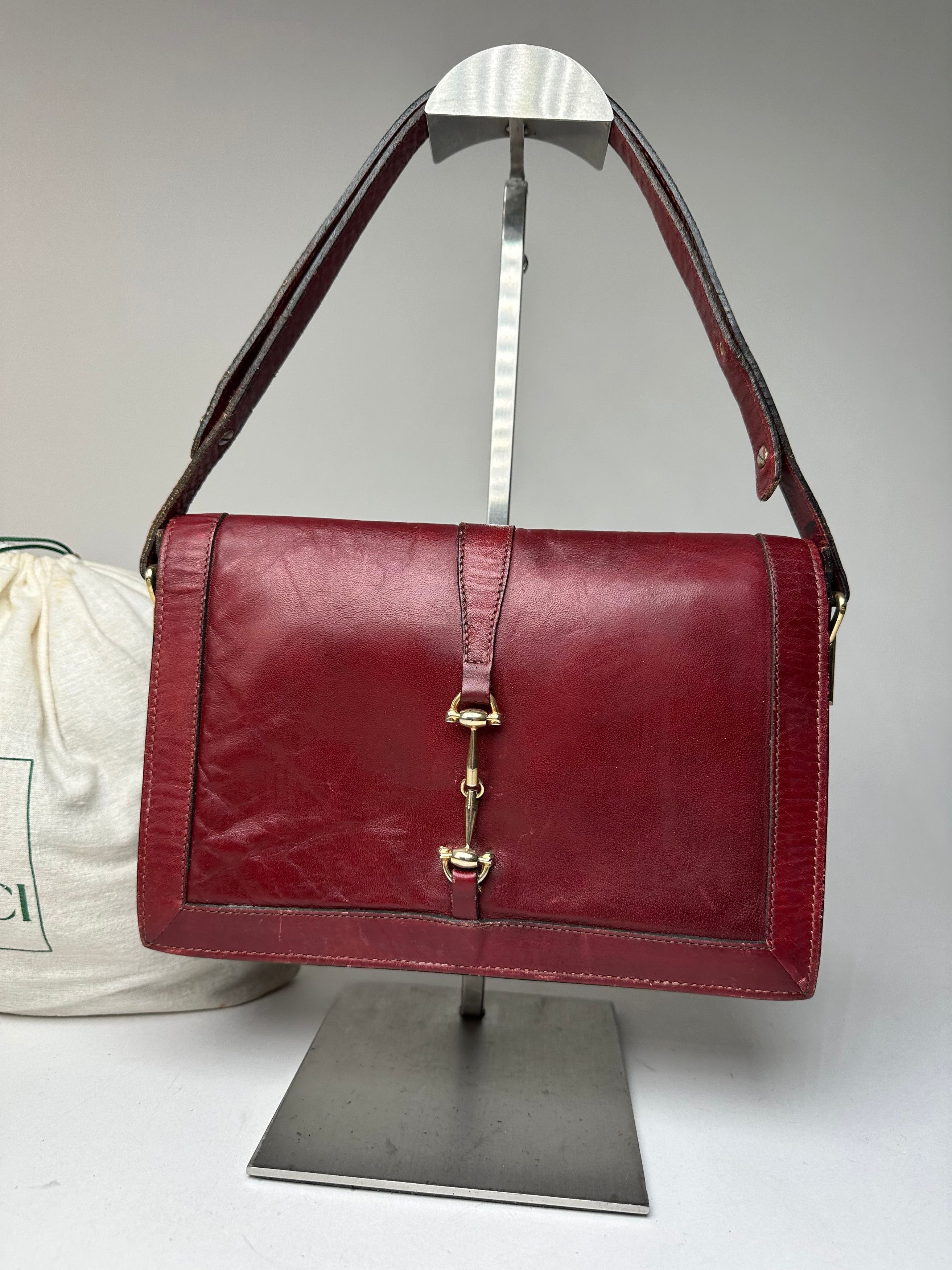 Gucci Vintage Horsebit 2Way Bag Burgundy Size ONE SIZE - 9 Thumbnail