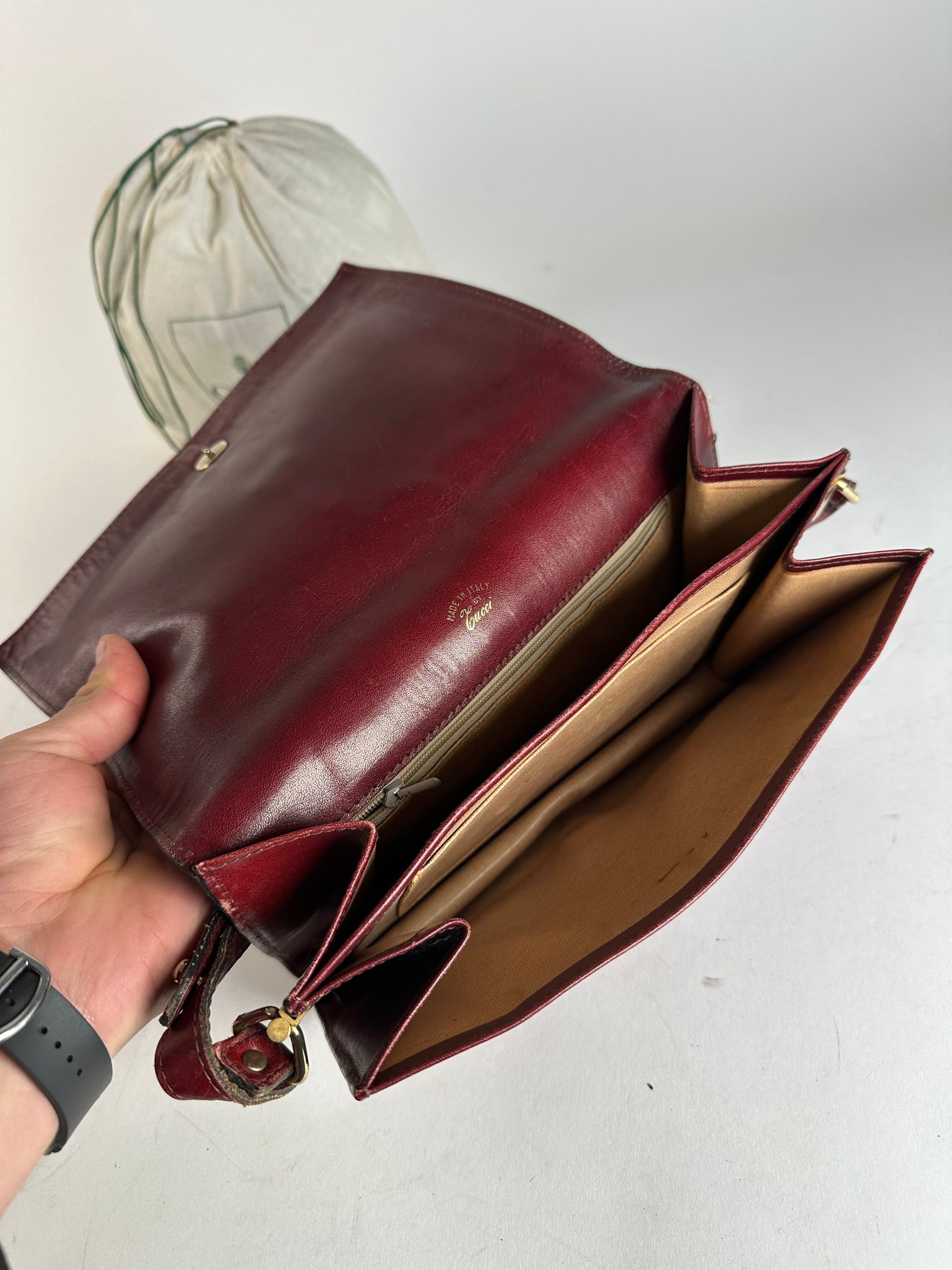 Gucci Vintage Horsebit 2Way Bag Burgundy Size ONE SIZE - 3 Thumbnail
