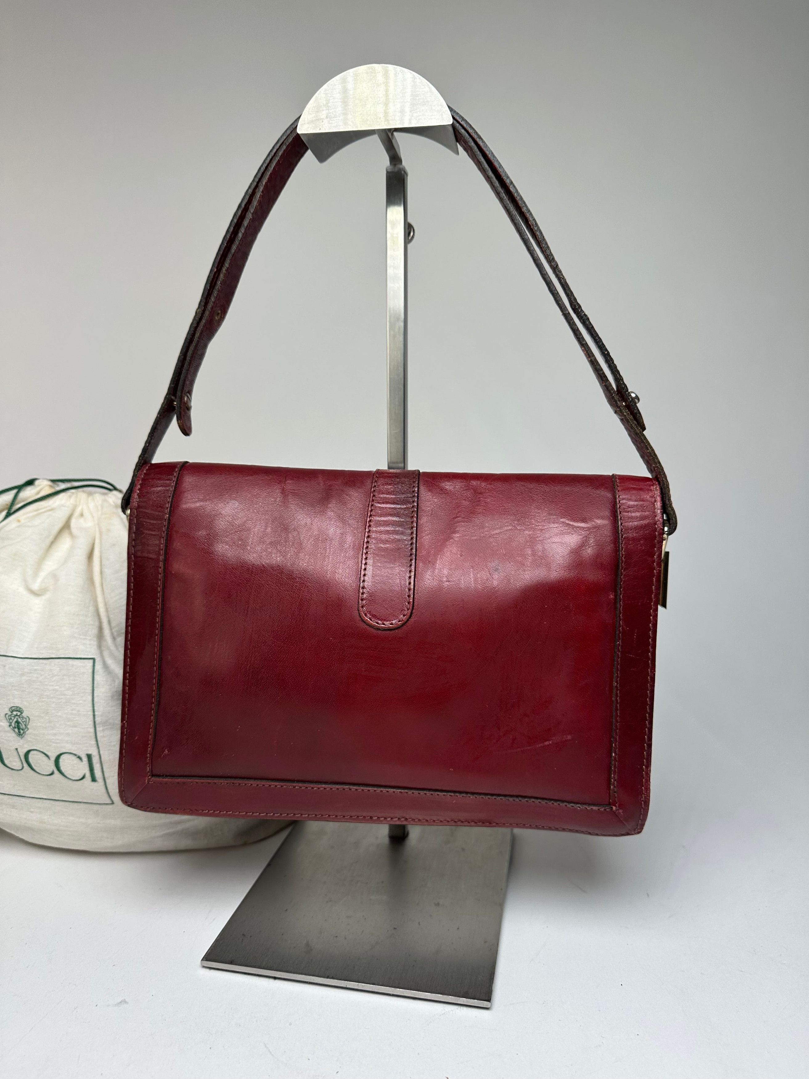 Gucci Vintage Horsebit 2Way Bag Burgundy Size ONE SIZE - 11 Thumbnail