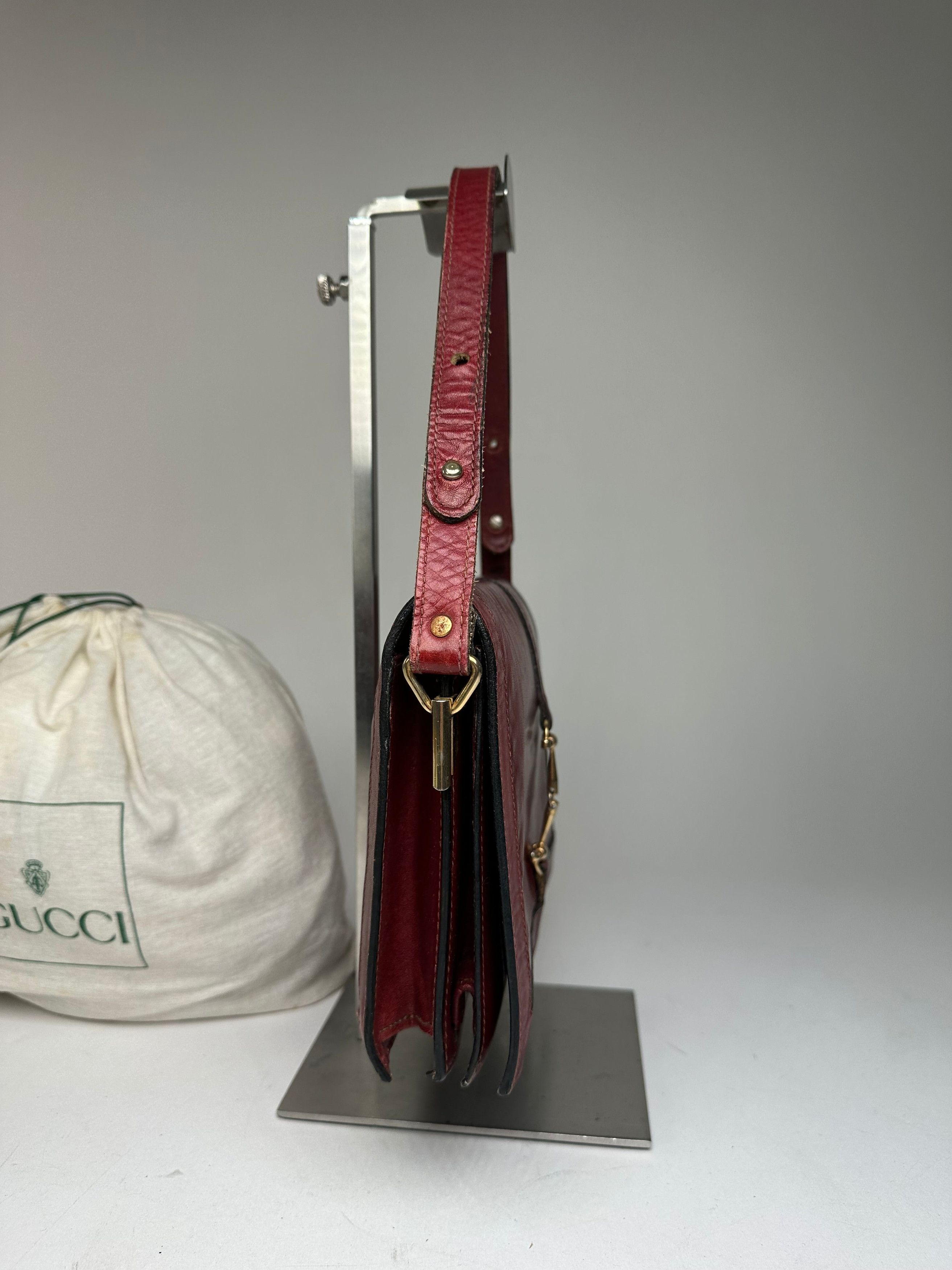 Gucci Vintage Horsebit 2Way Bag Burgundy Size ONE SIZE - 8 Thumbnail