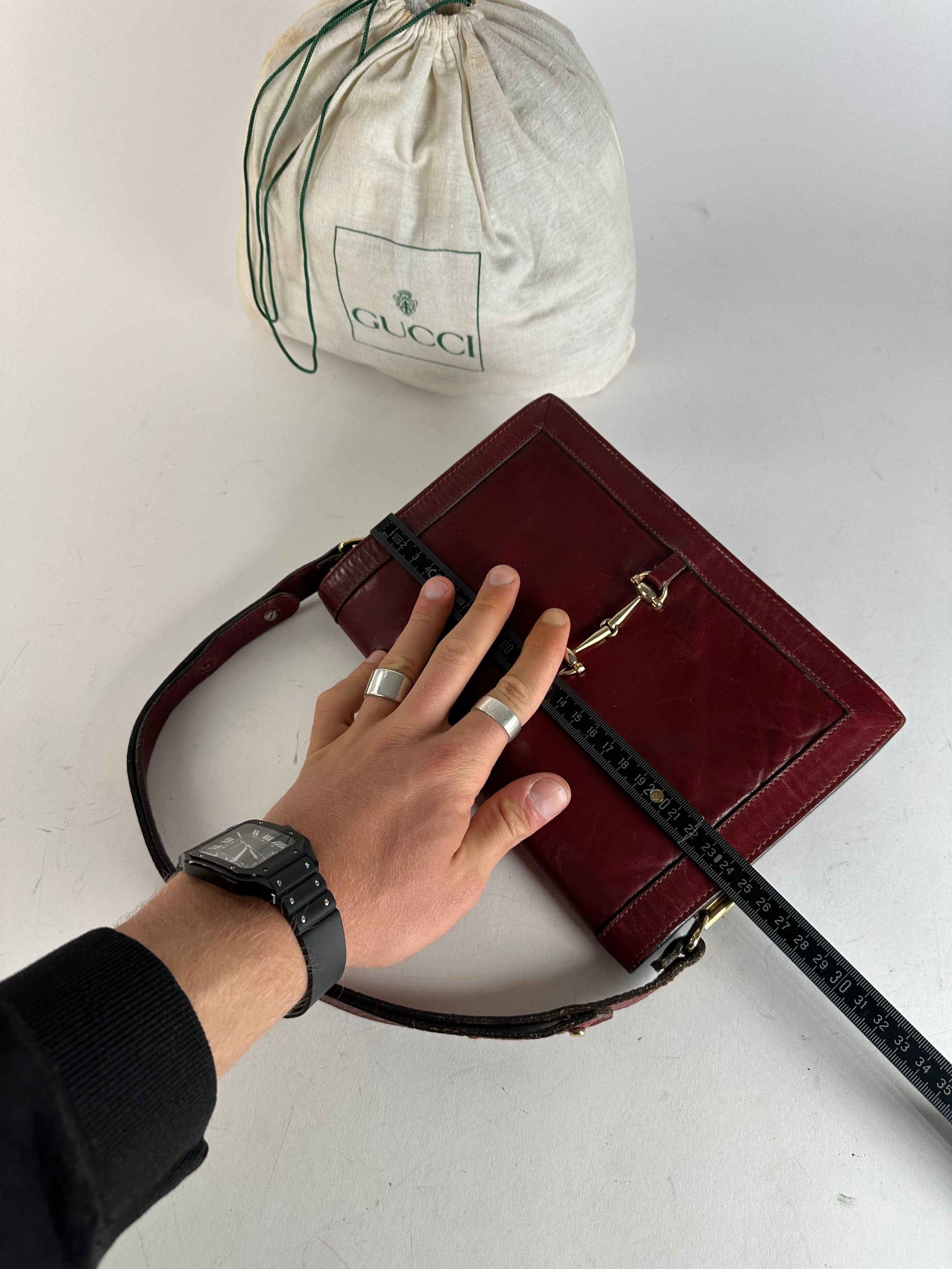Gucci Vintage Horsebit 2Way Bag Burgundy Size ONE SIZE - 12 Thumbnail