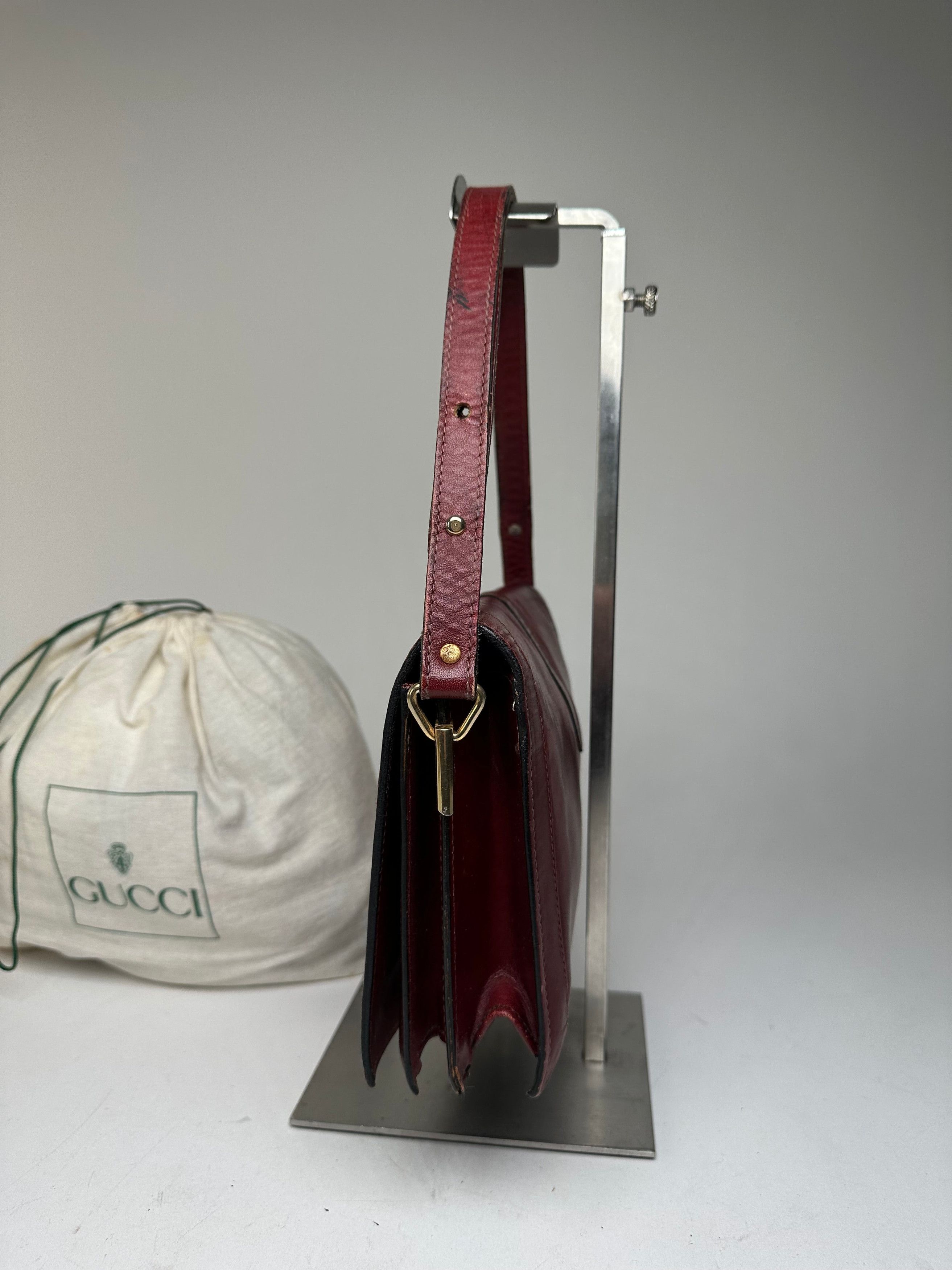 Gucci Vintage Horsebit 2Way Bag Burgundy Size ONE SIZE - 10 Thumbnail