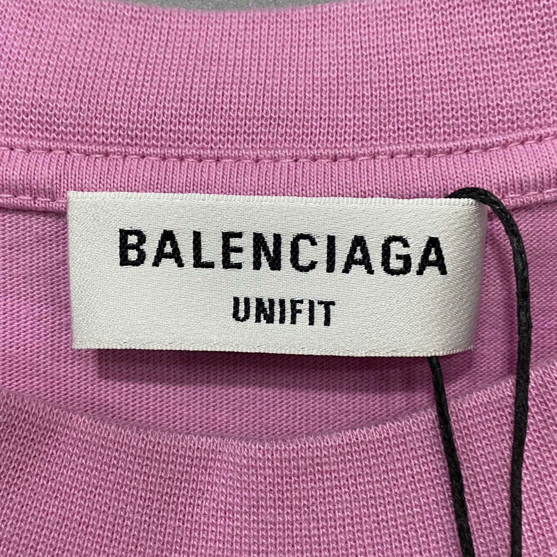 Balenciaga Balenciaga Retro Embroidered Pink T-Shirt m Men Size US M / EU 48-50 / 2 - 4 Thumbnail