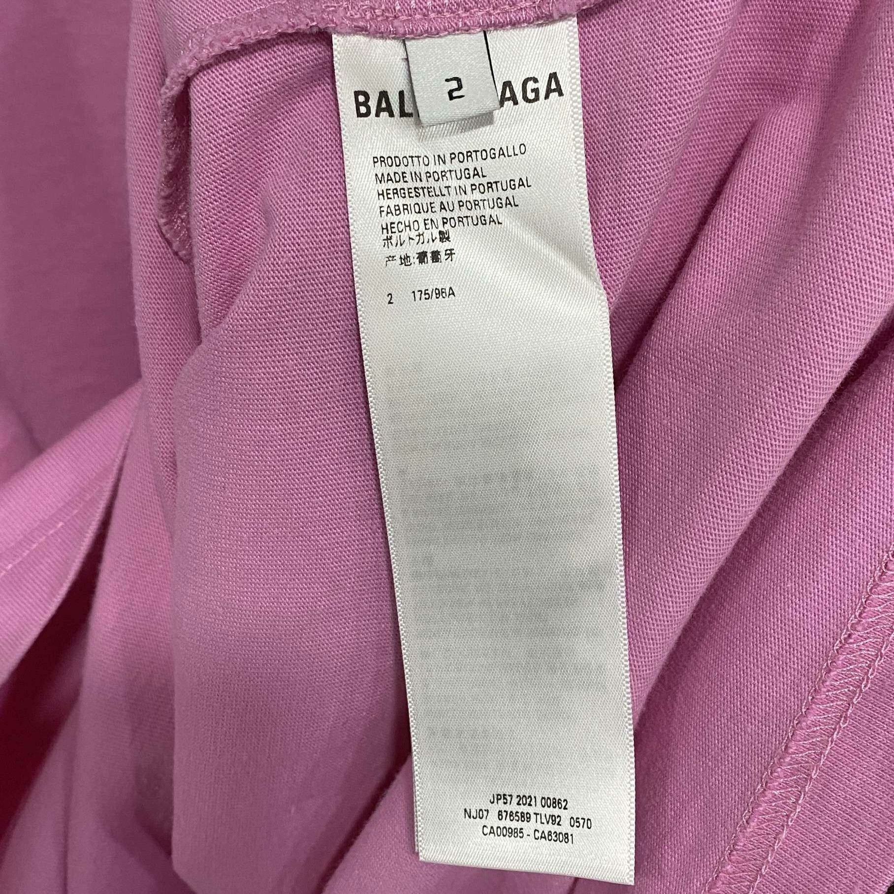 Balenciaga Balenciaga Retro Embroidered Pink T-Shirt m Men Size US M / EU 48-50 / 2 - 5 Thumbnail