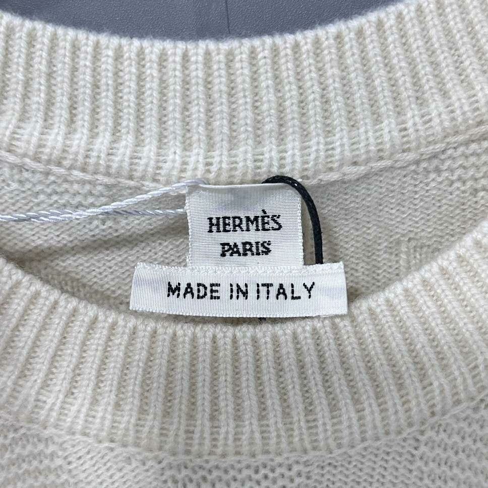 Hermes Hermes Wool White Sweater 38 Women Size S / US 4 / IT 40 - 6 Thumbnail