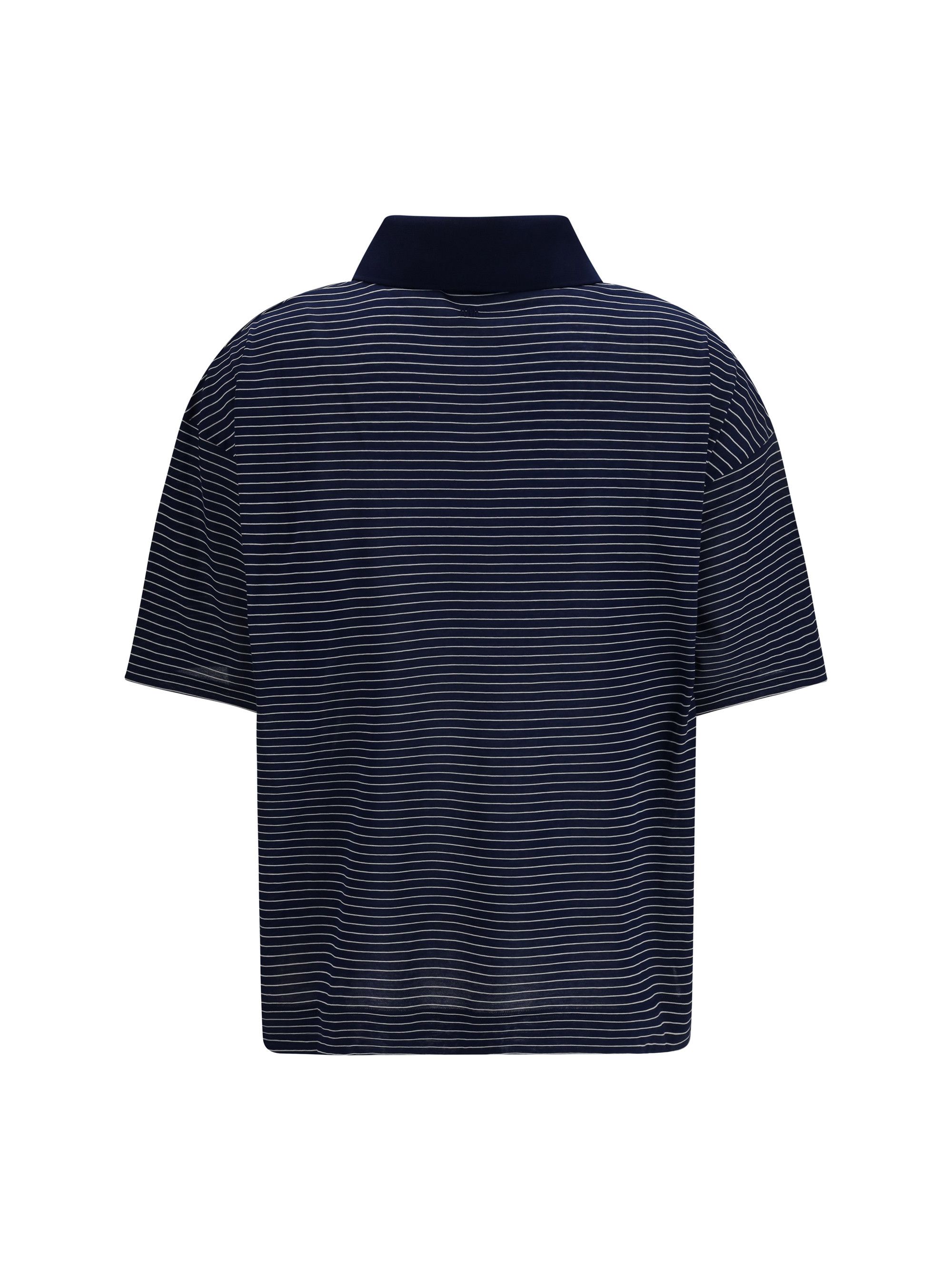 AMI Cotton Striped Ami de Coeur Polo Size L / US 10 / IT 46 - 2 Thumbnail