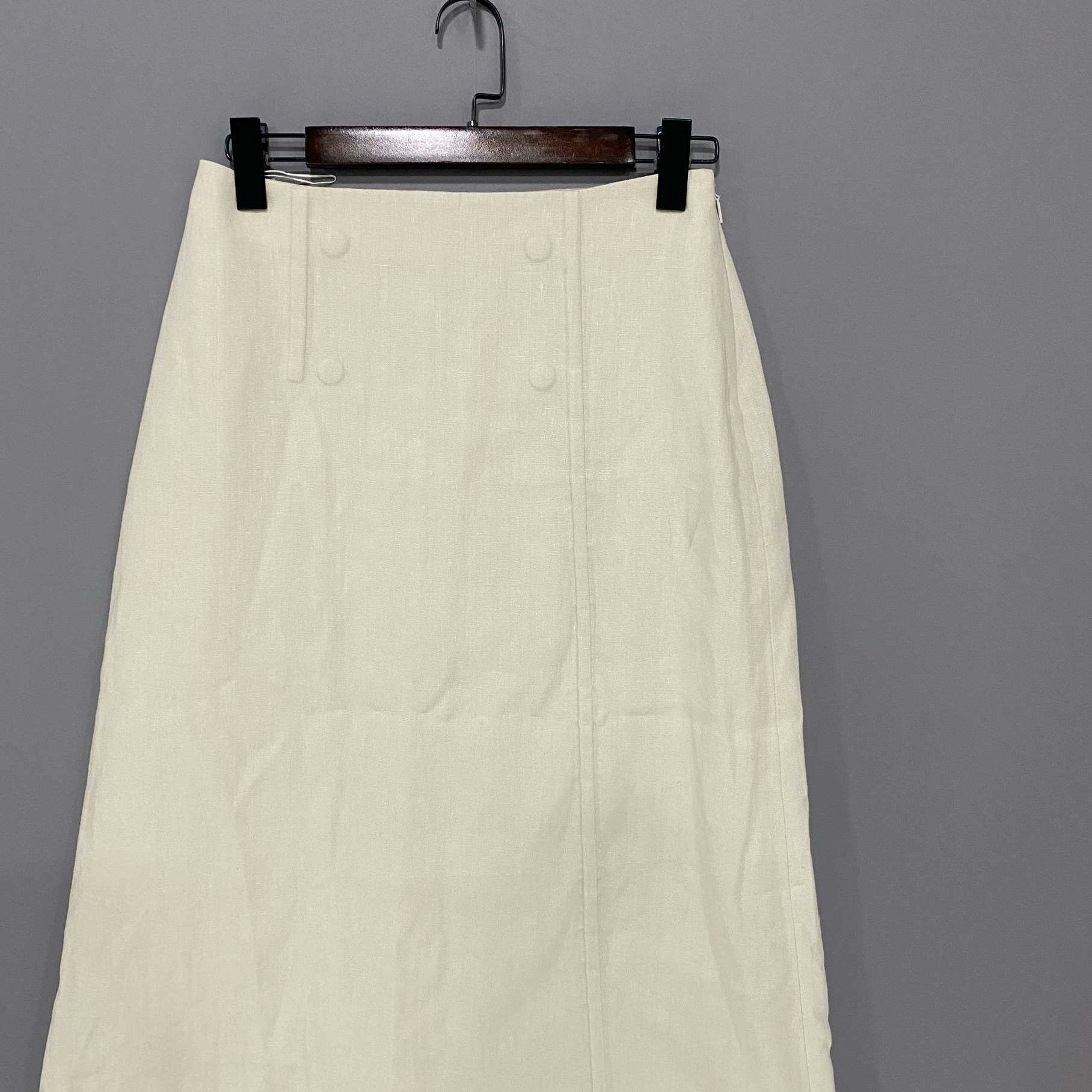 Fendi Fendi Linen Beige Skirt 36.5 Women Size 36" / US 14 / IT 50 - 2 Thumbnail