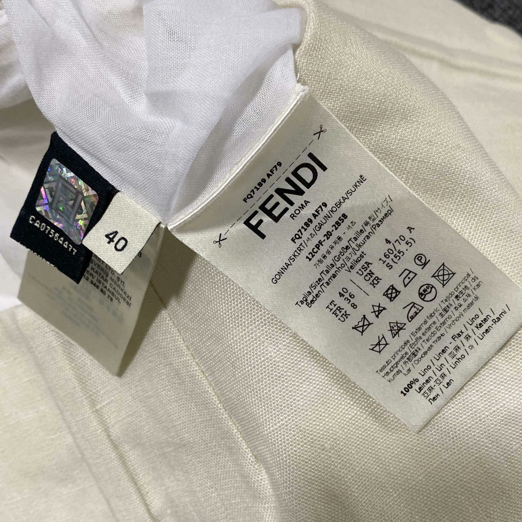 Fendi Fendi Linen Beige Skirt 36.5 Women Size 36" / US 14 / IT 50 - 5 Thumbnail