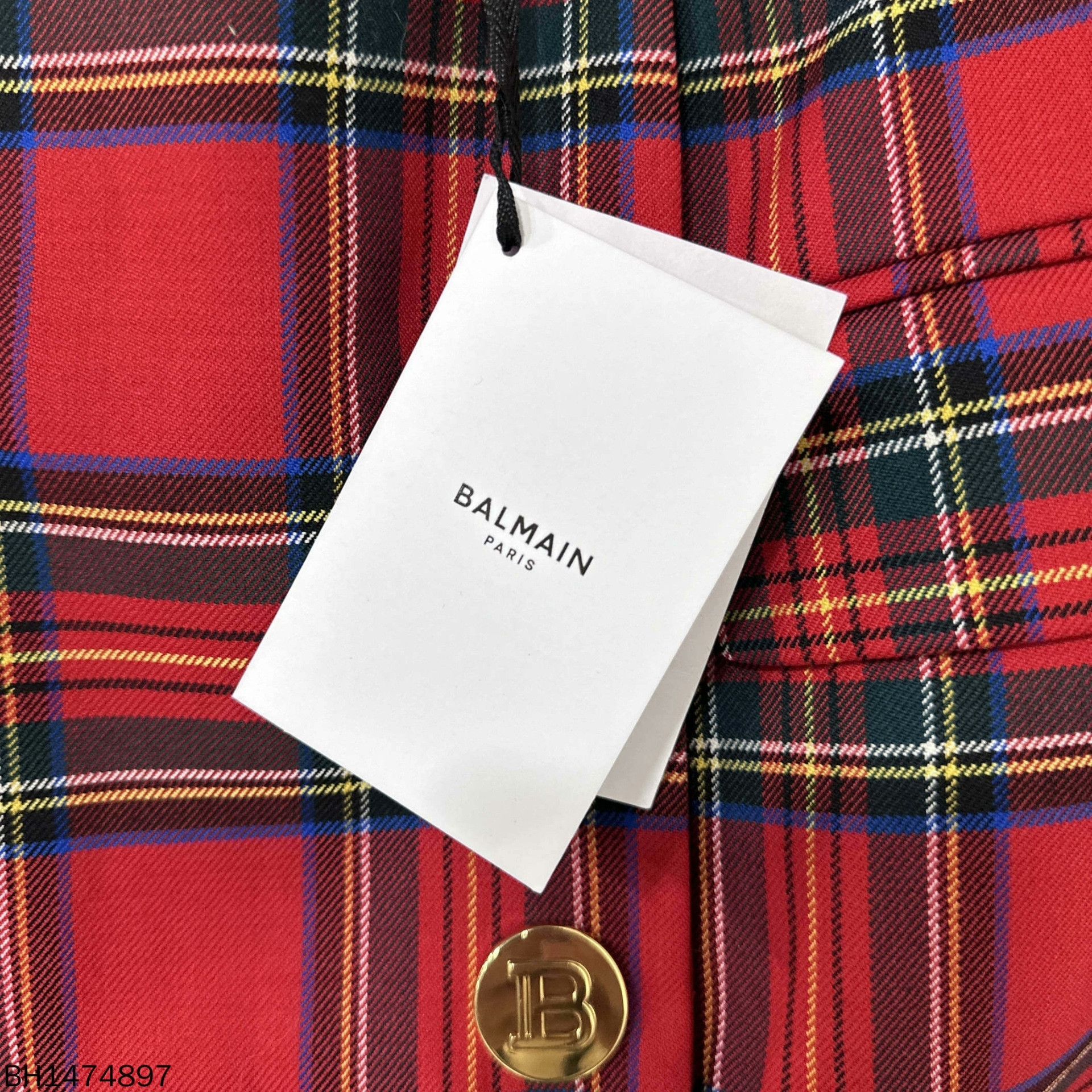 Balmain Balmain Plaid Red Skirt 36 Women Size 36" / US 14 / IT 50 - 6 Thumbnail