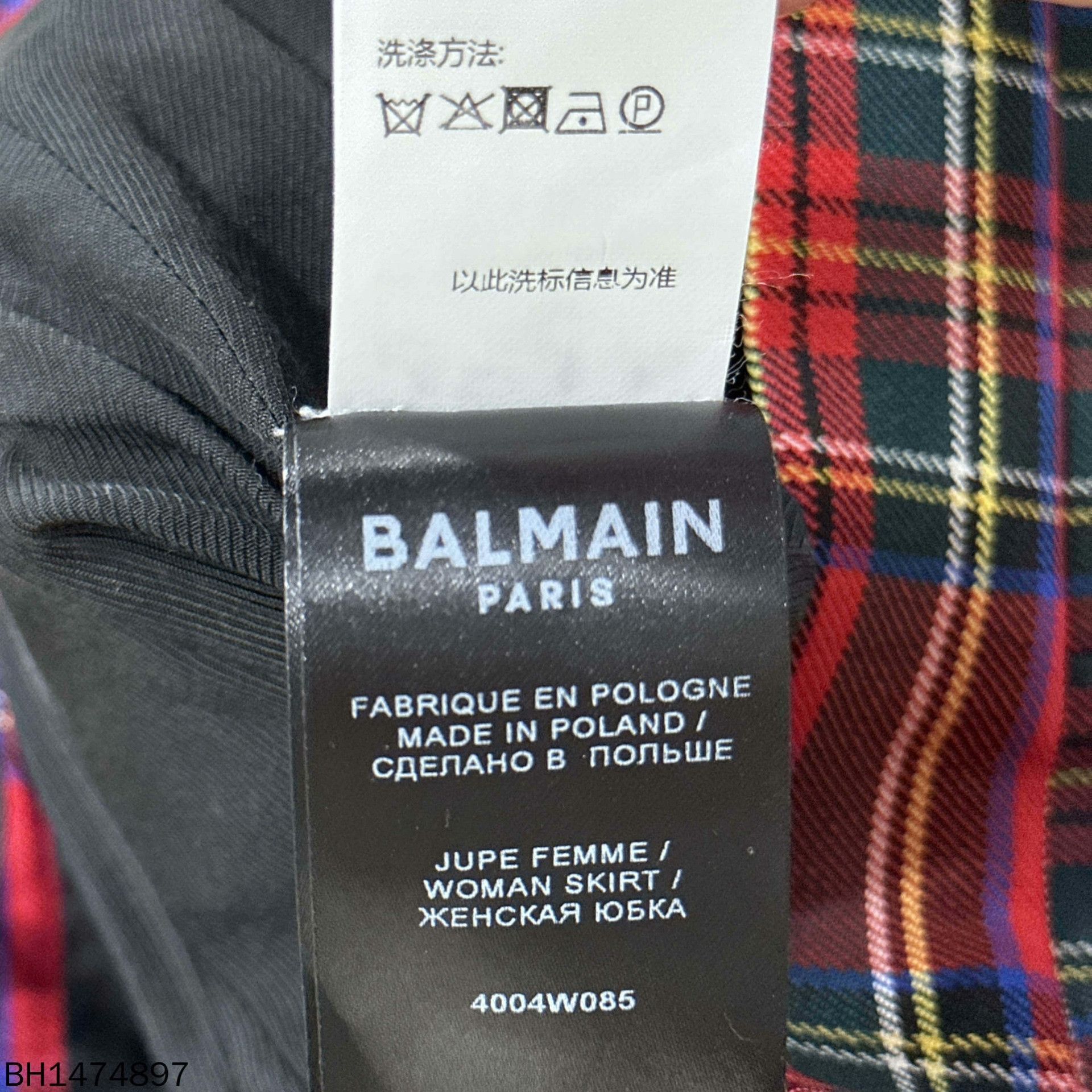 Balmain Balmain Plaid Red Skirt 36 Women Size 36" / US 14 / IT 50 - 4 Thumbnail