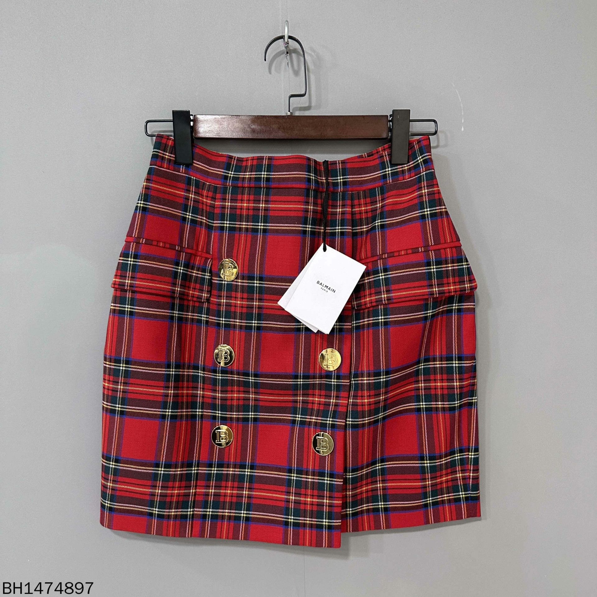 Balmain Balmain Plaid Red Skirt 36 Women Size 36" / US 14 / IT 50 - 3 Thumbnail