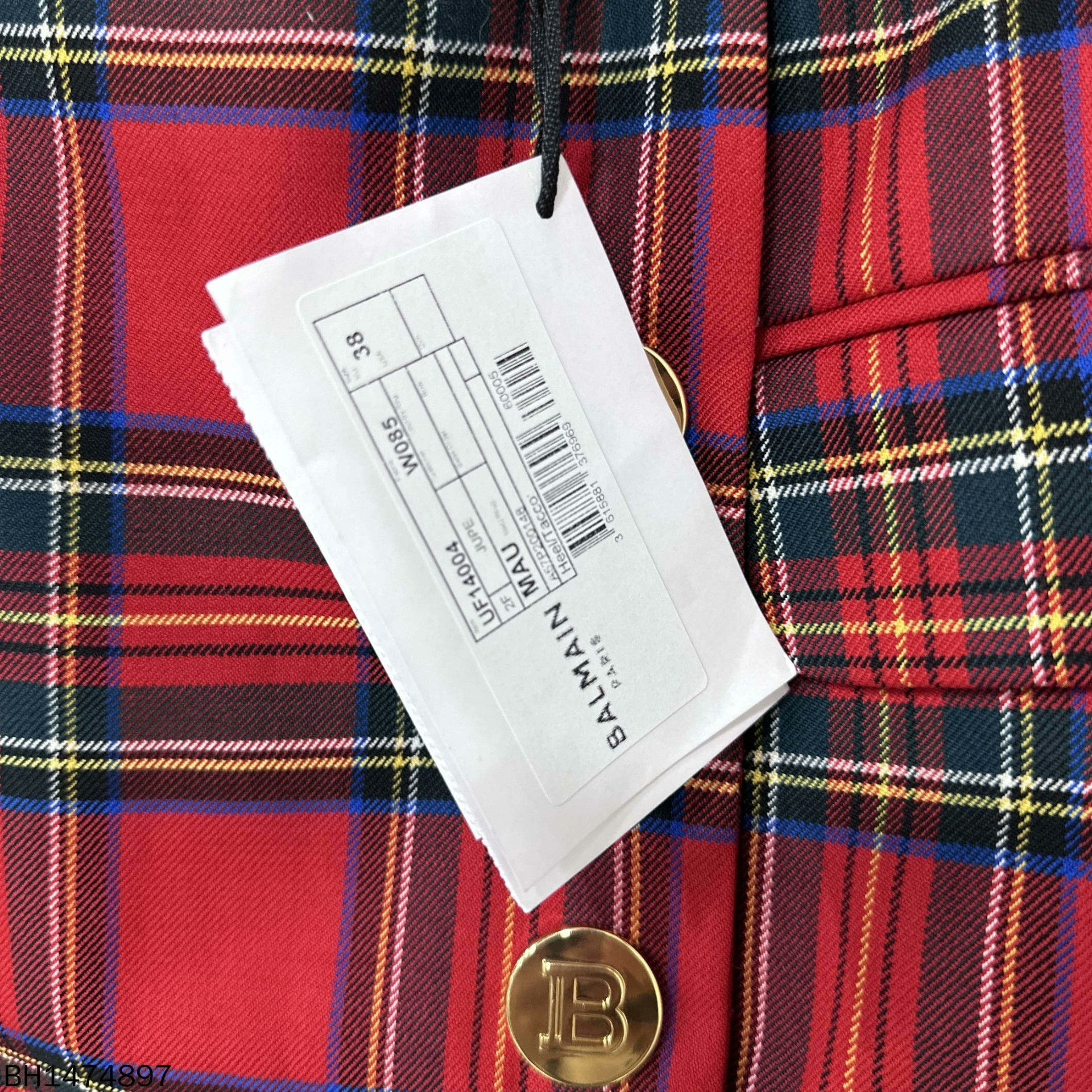 Balmain Balmain Plaid Red Skirt 36 Women Size 36" / US 14 / IT 50 - 7 Thumbnail
