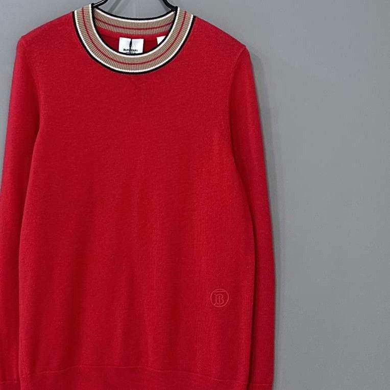 Burberry Burberry Retro Embroidered Red Sweater XS Women Size XS / US 0-2 / IT 36-38 - 2 Thumbnail