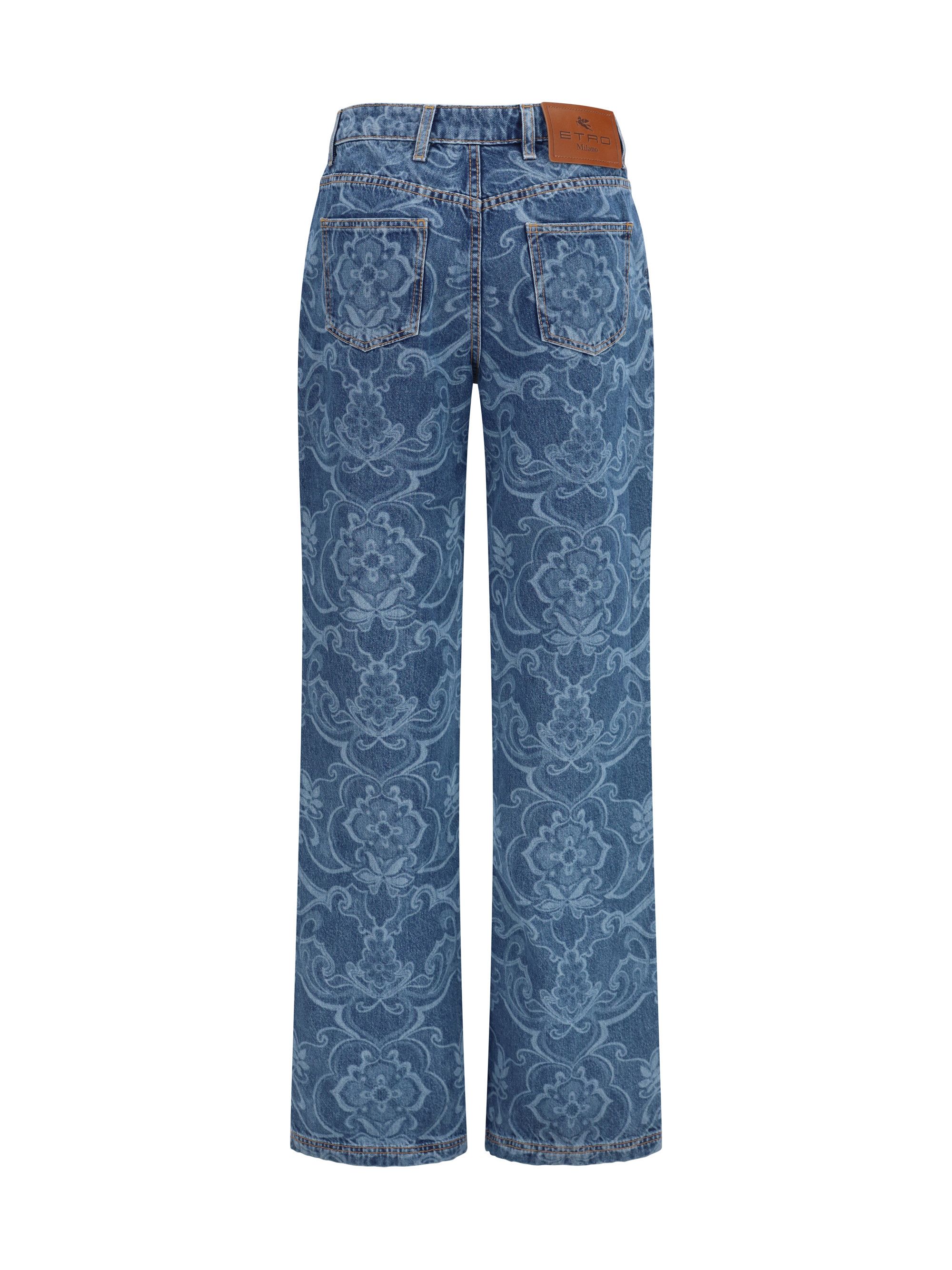 Etro Ornamental jacquard denim Jeans Size 28" / US 6 / IT 42 - 2 Thumbnail