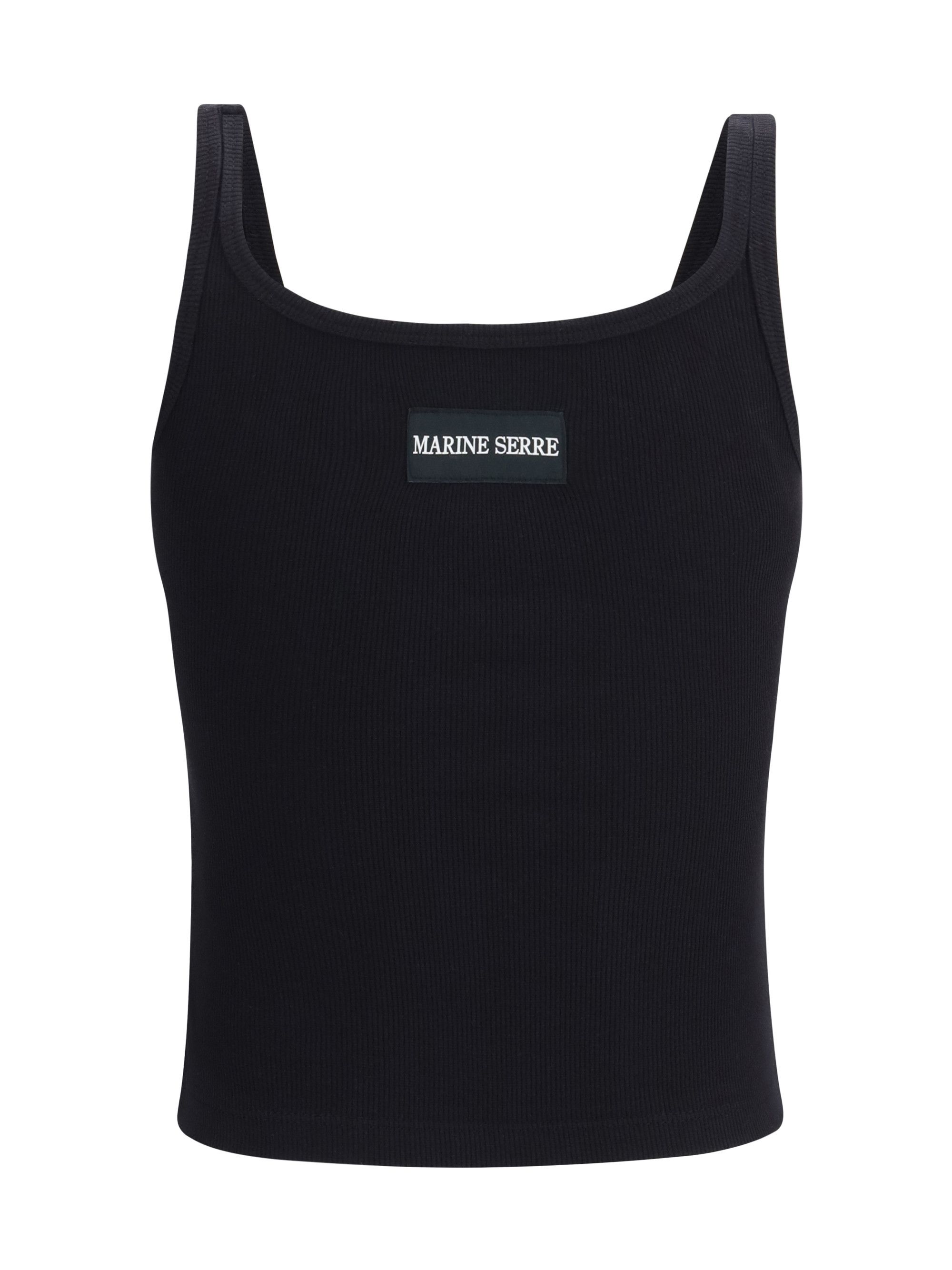 Marine Serre Moon Logo Ribbed Jersey Cropped Tank Top Size S / US 4 / IT 40 - 2 Thumbnail