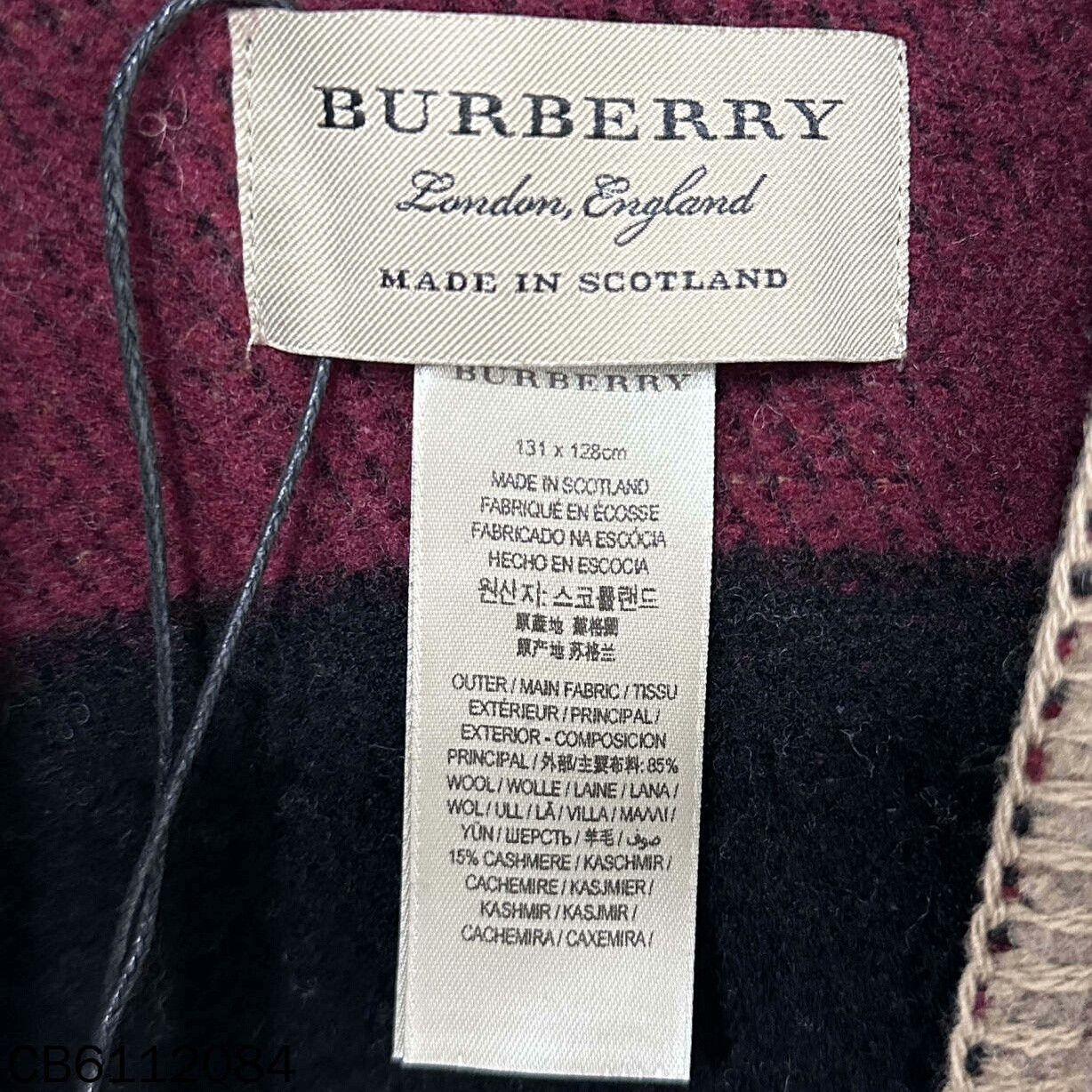 Burberry Burberry Wool Plaid Scarf one size Men Size ONE SIZE - 4 Thumbnail