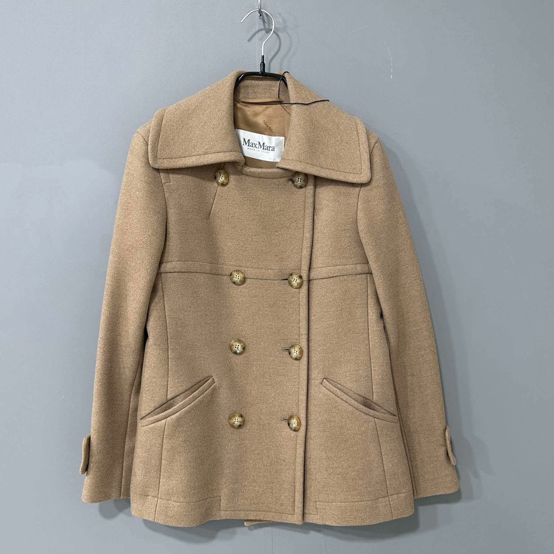 Max Mara Max Mara Wool Brown Coat S Women Size S / US 4 / IT 40 - 2 Thumbnail