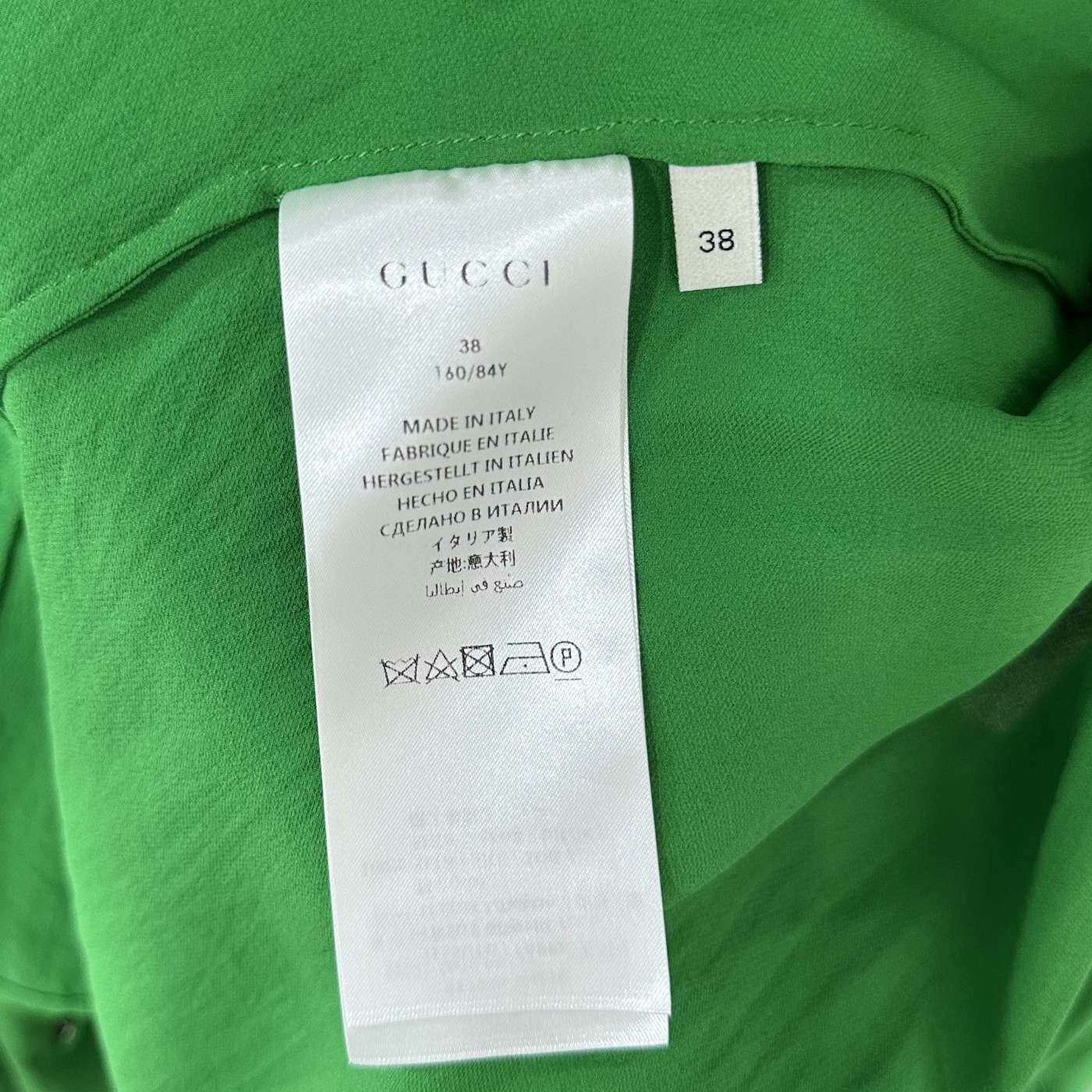Gucci Gucci Silk Green Button Up S Women Size S / US 4 / IT 40 - 4 Thumbnail