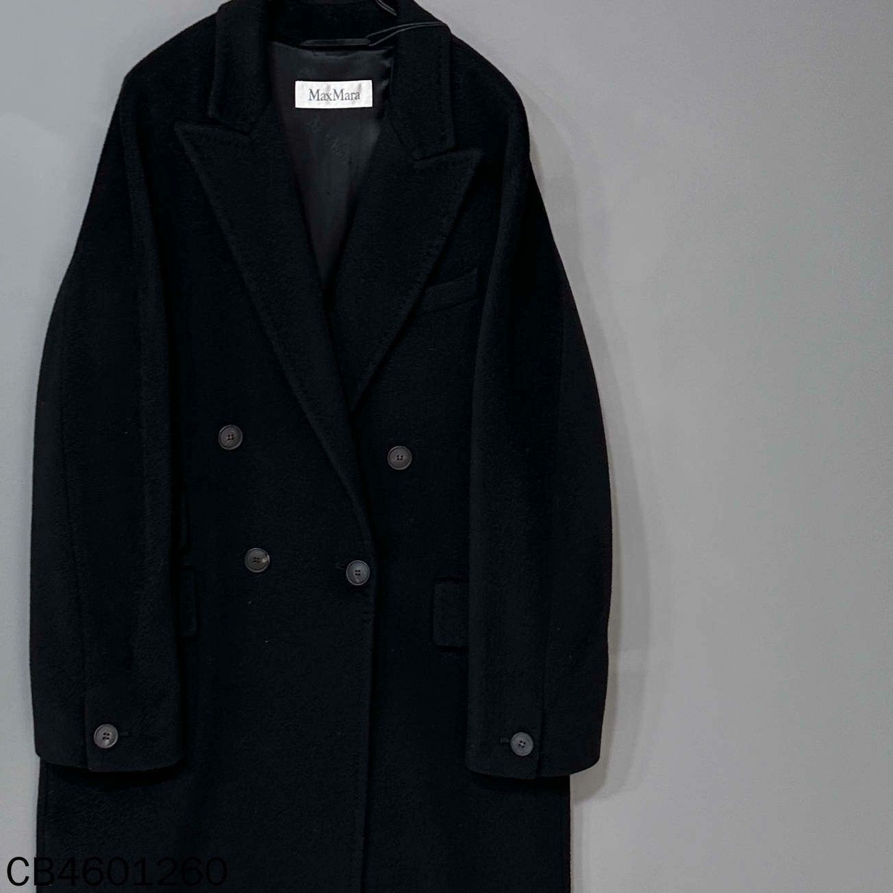 Max Mara Max Mara Long Black Coat L Women Size L / US 10 / IT 46 - 2 Thumbnail