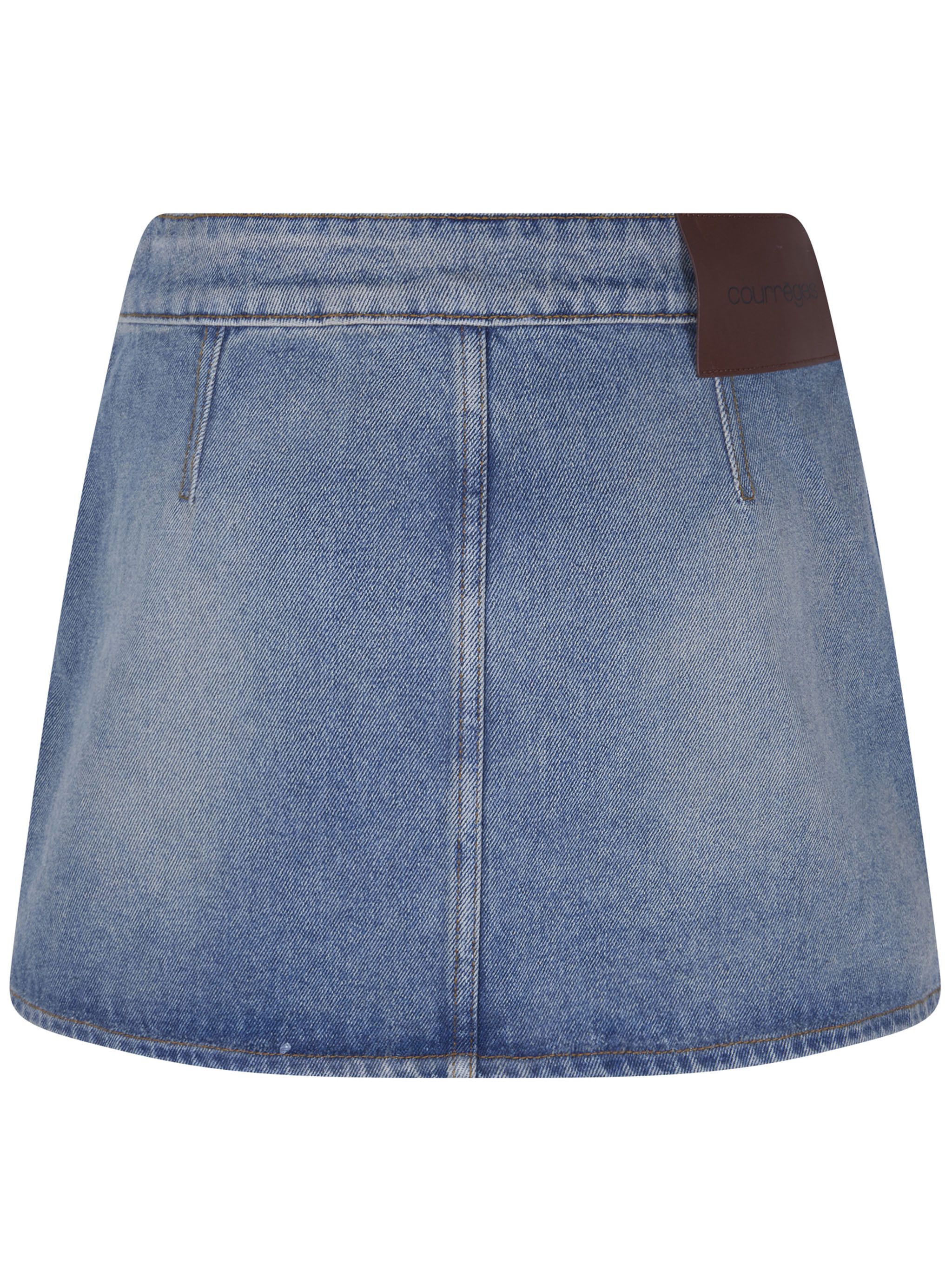 Courreges "SIGNATURE" DENIM MINI SKIRT Size 28" / US 6 / IT 42 - 7 Thumbnail