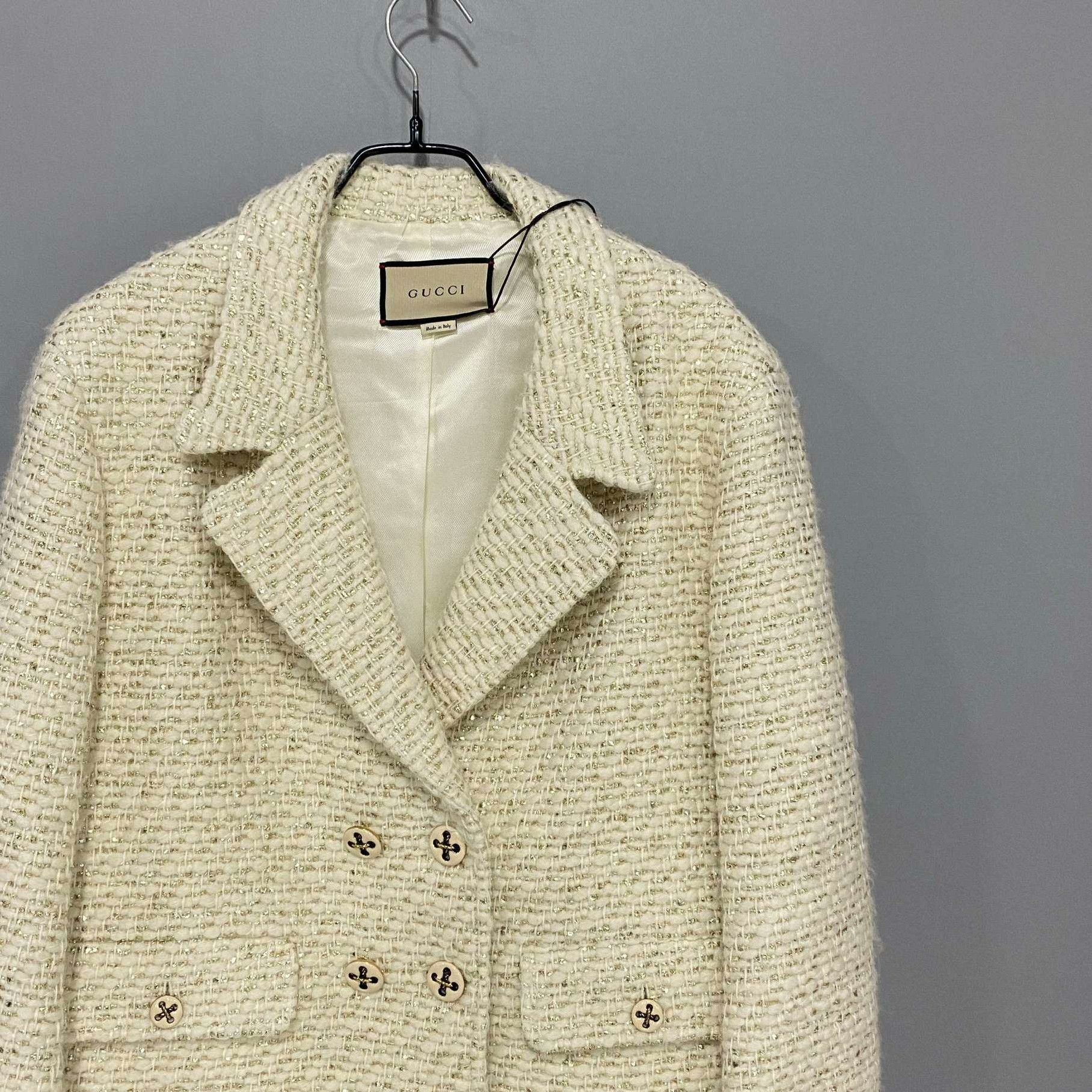 Gucci Gucci Knit Gold Jacket L Women Size L / US 10 / IT 46 - 2 Thumbnail