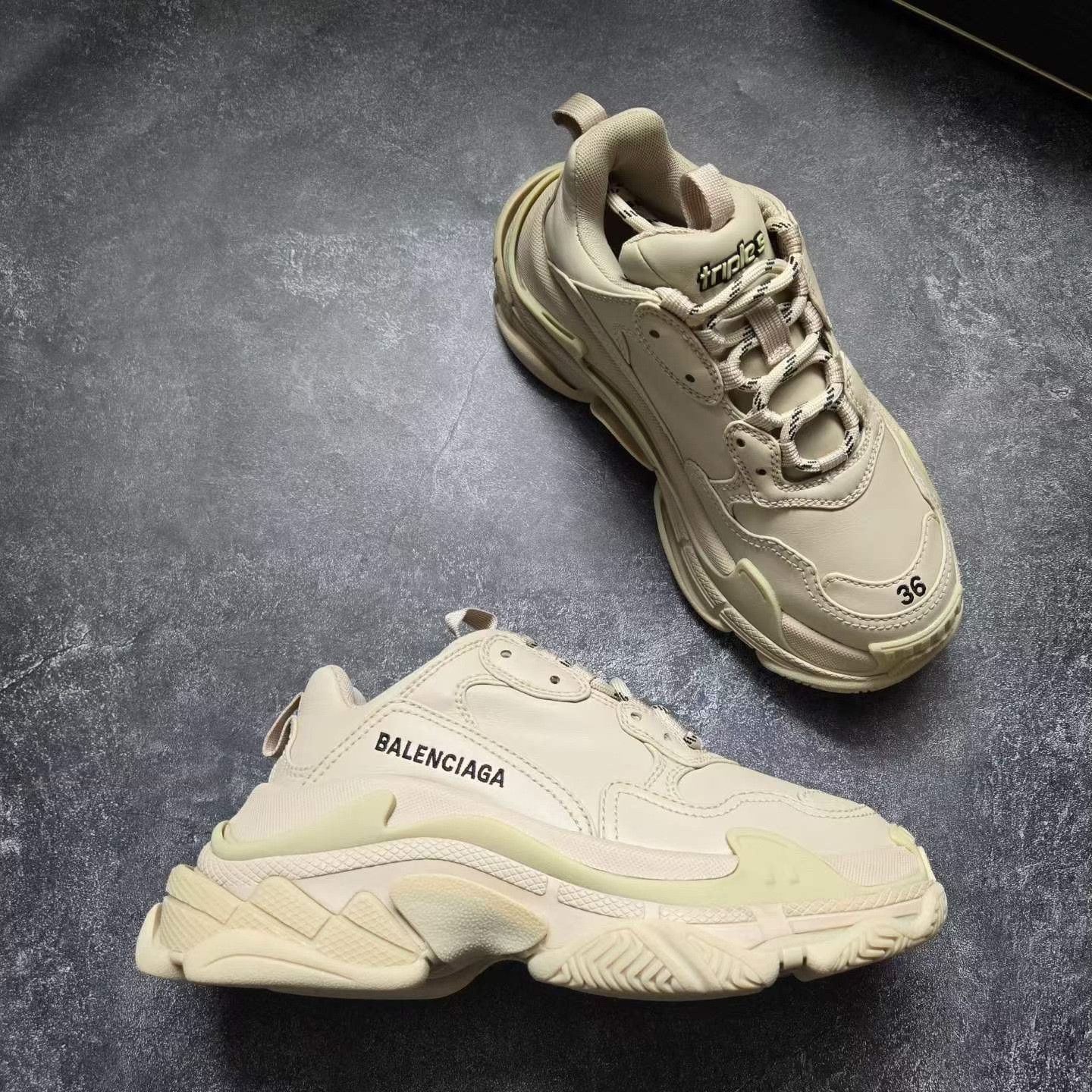 Balenciaga Balenciaga Beige Lowtop Sneakers S Women Size US 6 / IT 36 - 6 Thumbnail