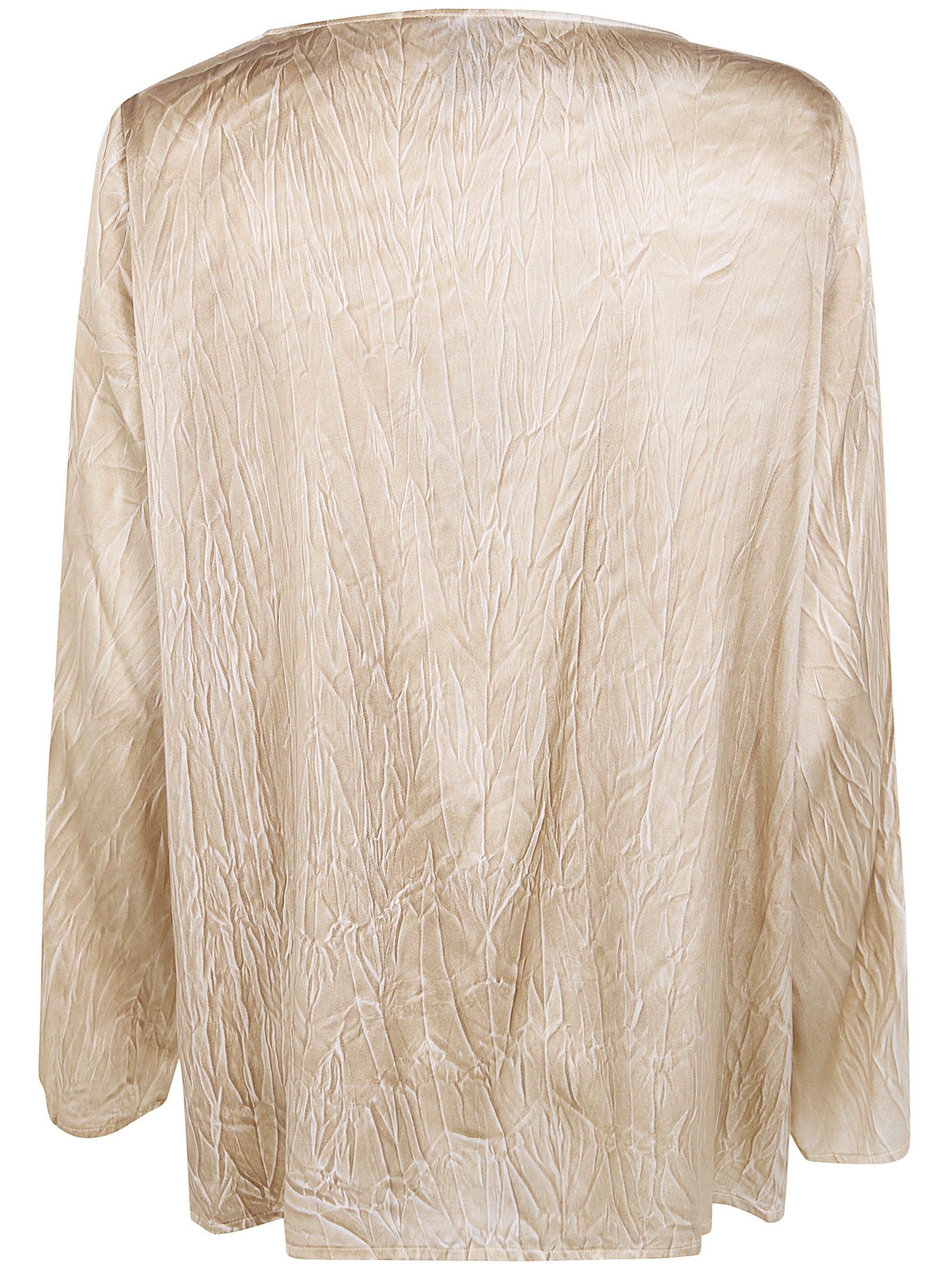 Avant Toi CRUMPLED EFFECT STRETCH SILK BLOUSE Size M / US 6-8 / IT 42-44 - 2 Thumbnail