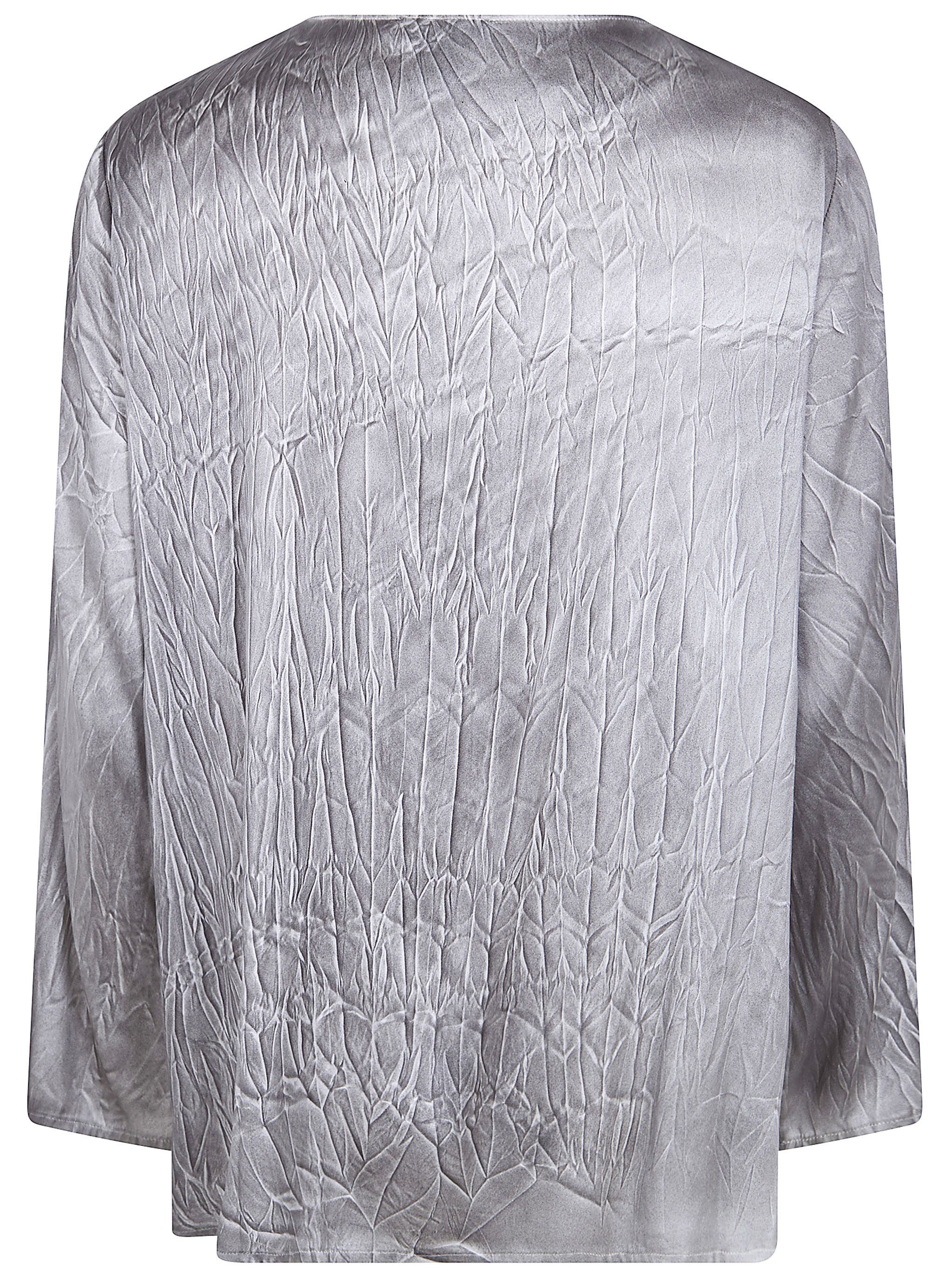 Avant Toi CRUMPLED EFFECT STRETCH SILK BLOUSE Size L / US 10 / IT 46 - 2 Thumbnail