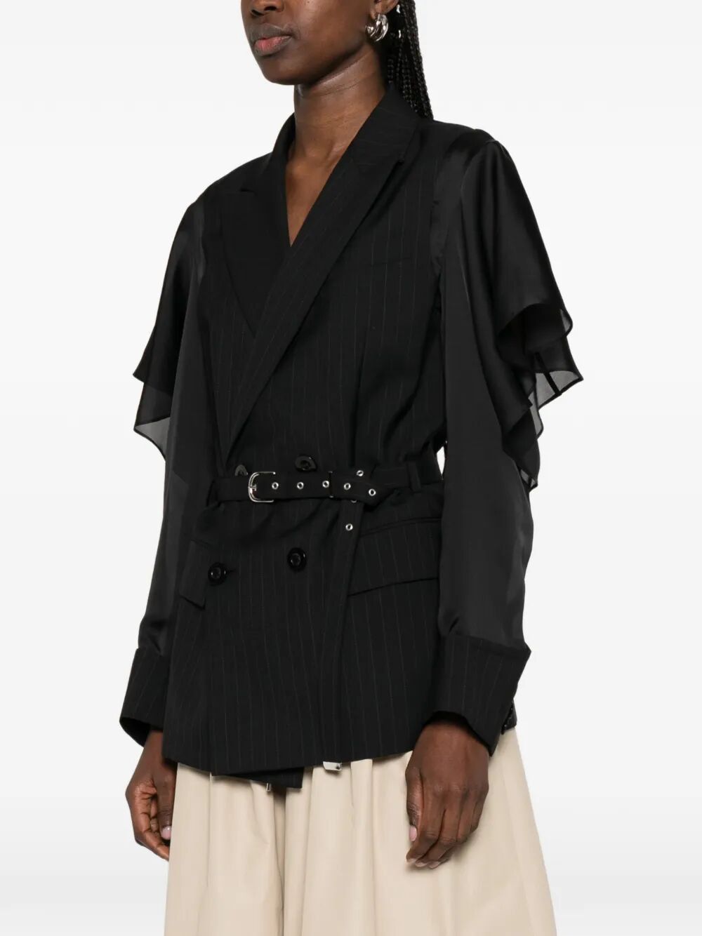 Sacai CHALK STRIPE JACKET Size L / US 10 / IT 46 - 3 Thumbnail