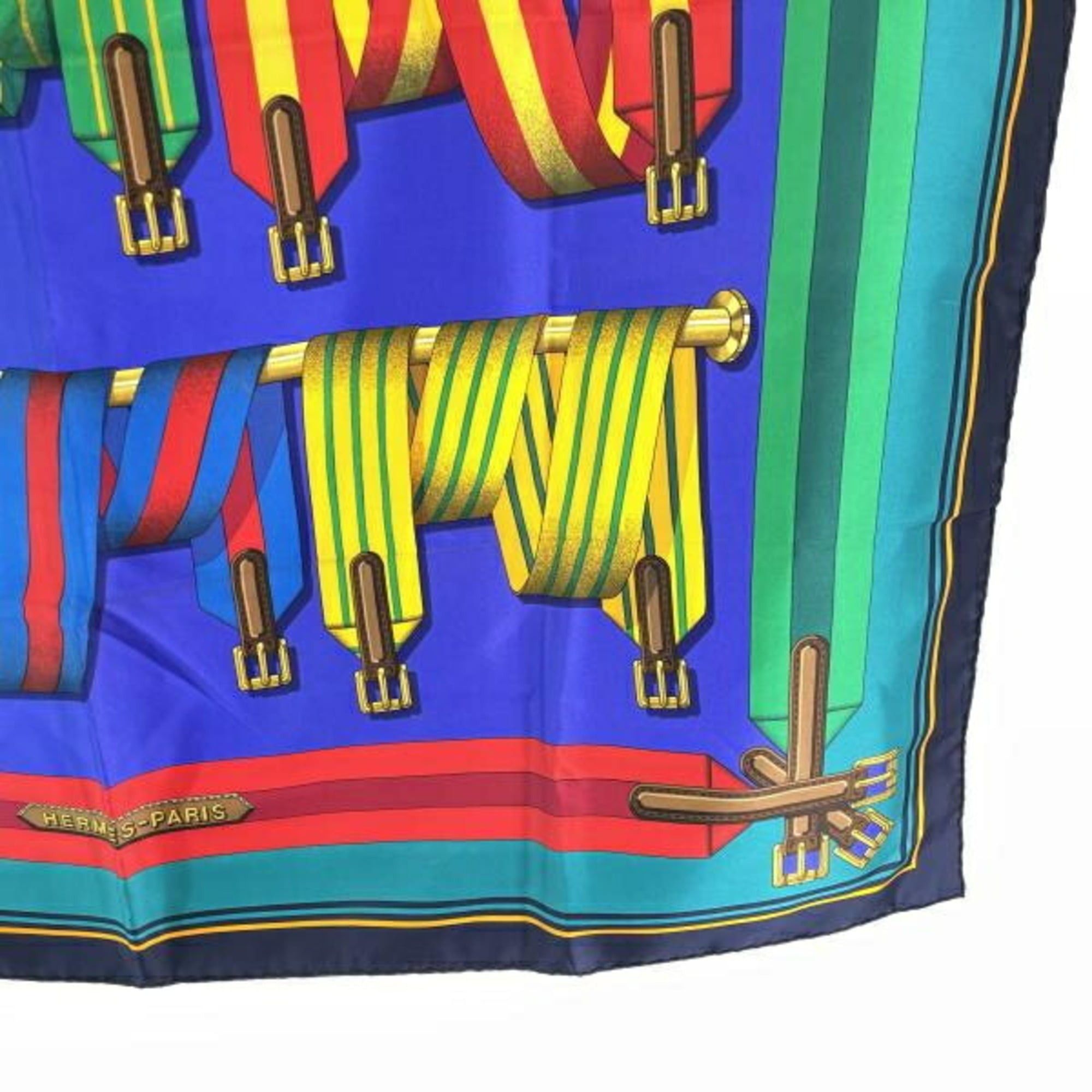 Hermes Hermes silk scarf, Les Sangles, multicolor. Size ONE SIZE - 5 Thumbnail