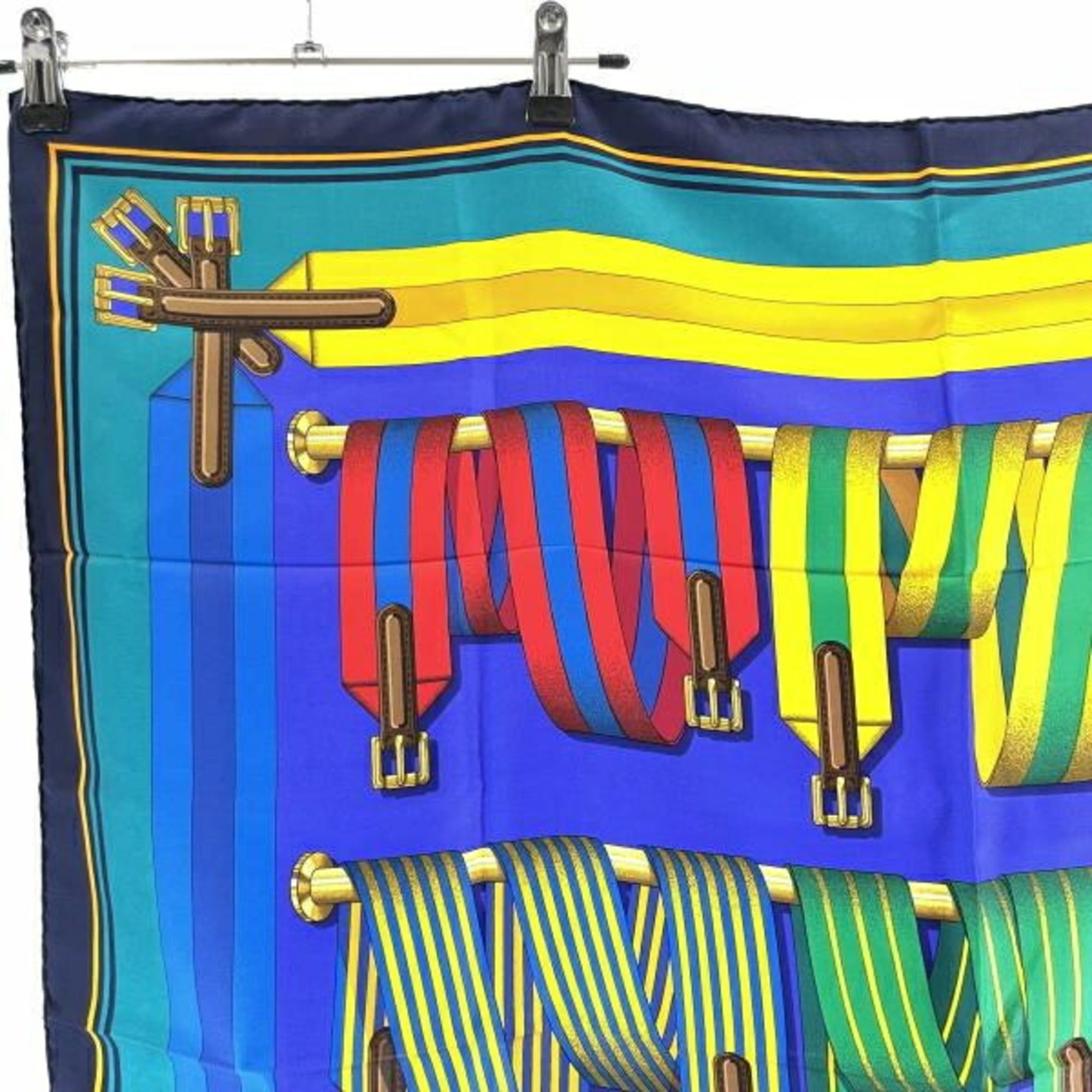 Hermes Hermes silk scarf, Les Sangles, multicolor. Size ONE SIZE - 3 Thumbnail