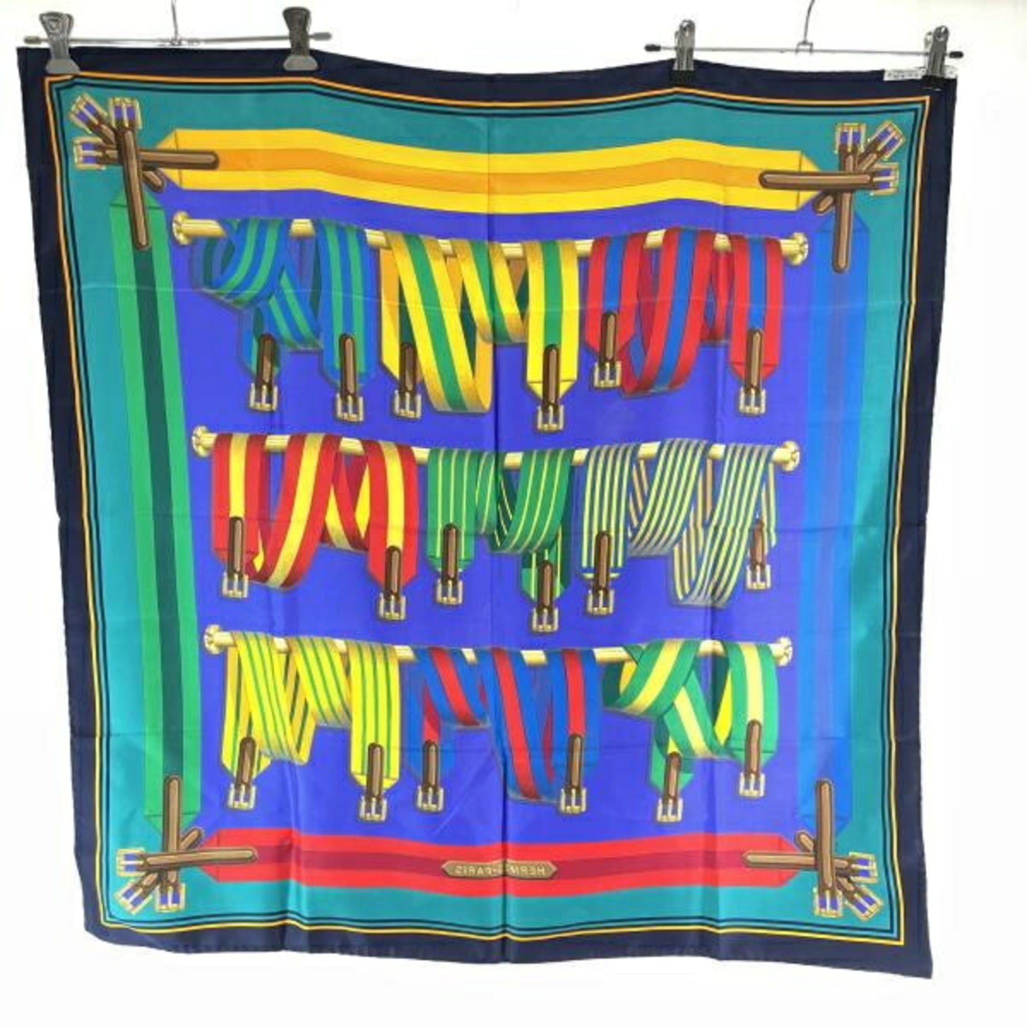 Hermes Hermes silk scarf, Les Sangles, multicolor. Size ONE SIZE - 2 Thumbnail