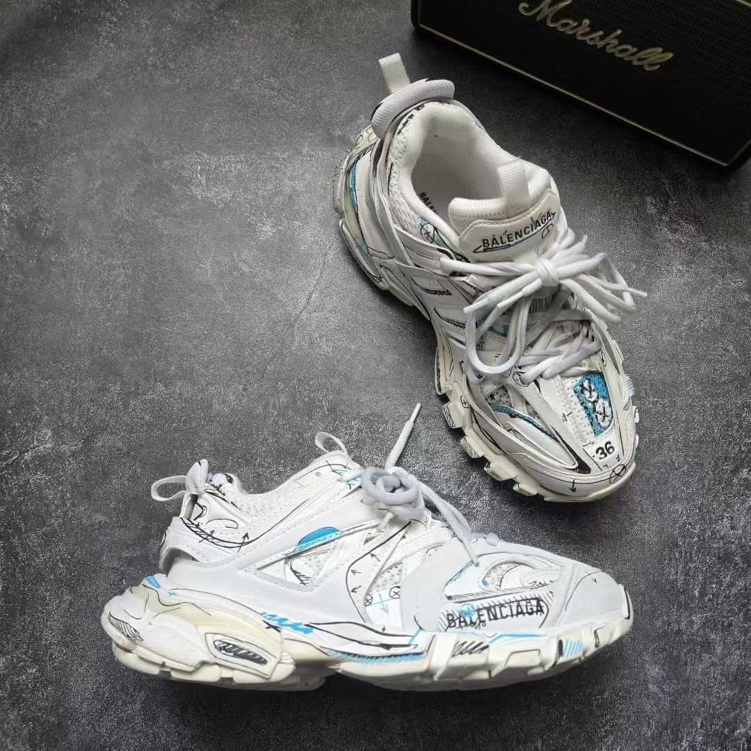 Balenciaga Balenciaga Graphic White Lowtop Sneakers 36 Women Size US 6 / IT 36 - 6 Thumbnail