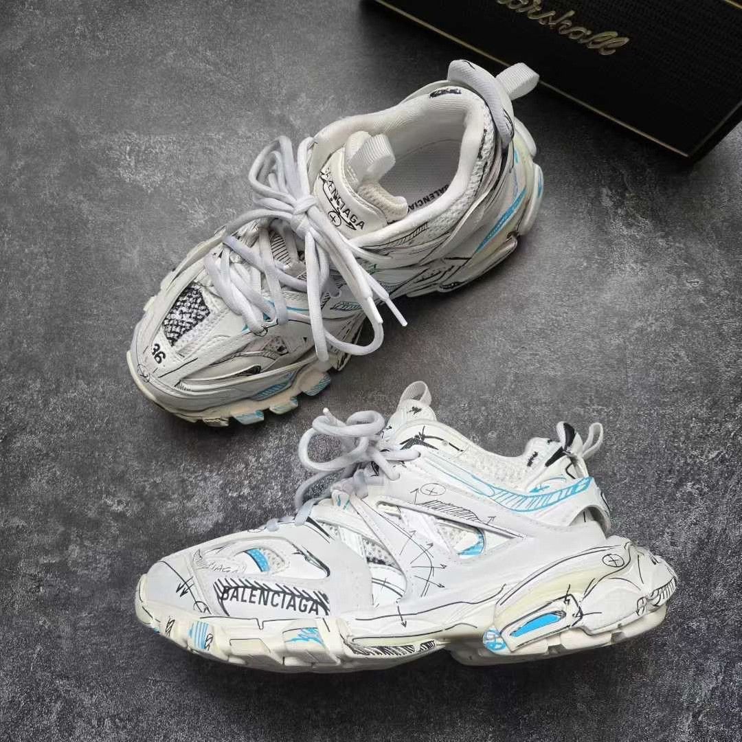 Balenciaga Balenciaga Graphic White Lowtop Sneakers 36 Women Size US 6 / IT 36 - 4 Thumbnail