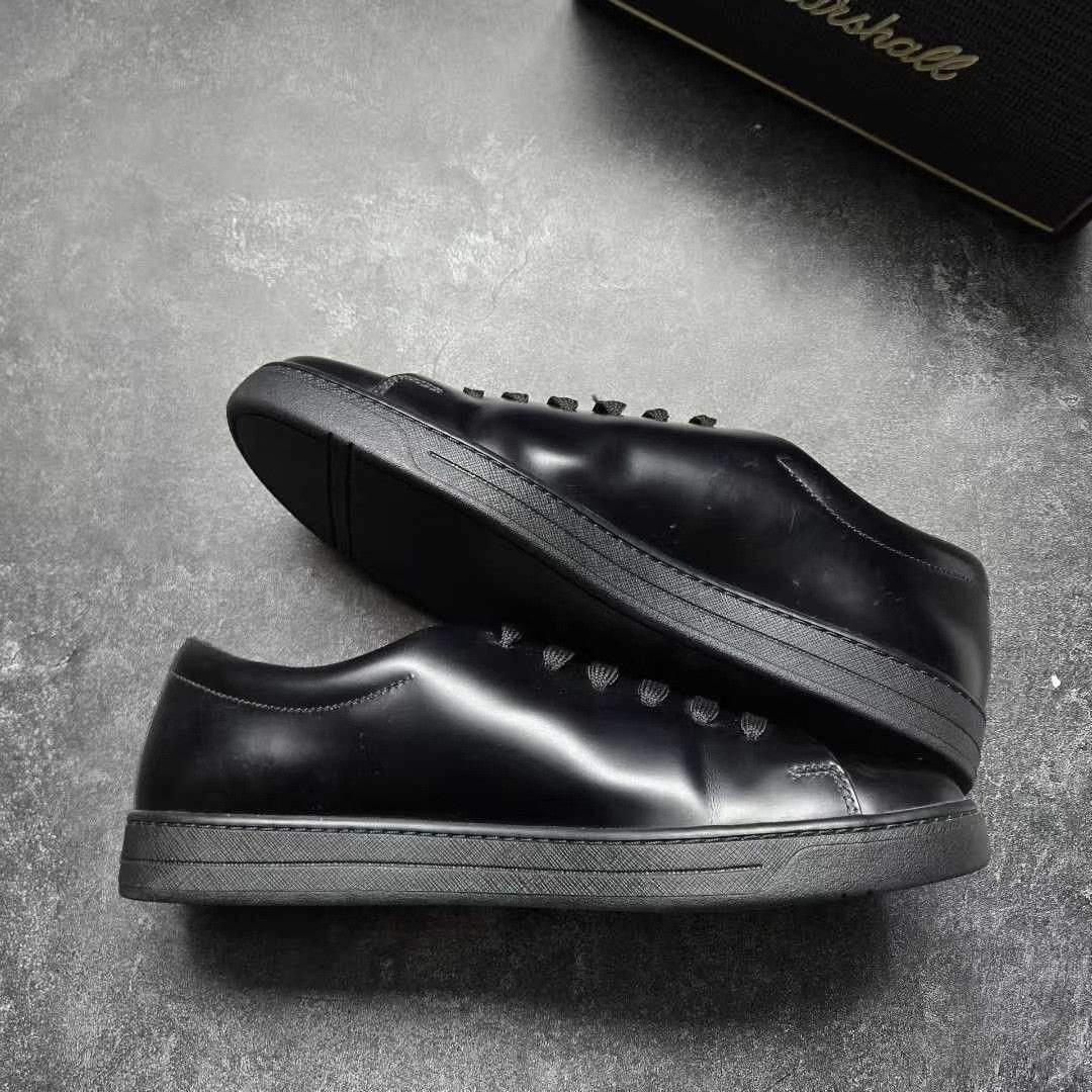 Balenciaga Balenciaga Leather Black Lowtop Sneakers 9 Men Size US 9 / EU 42 - 9 Thumbnail