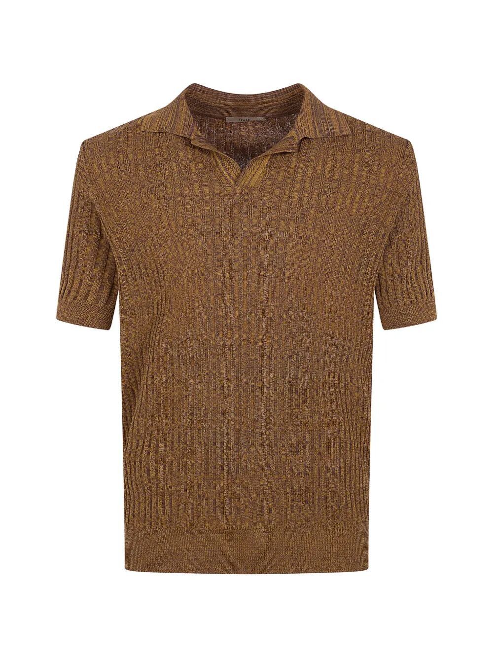 Nuur SHORT SLEEVED POLO NECK MOULINE T-SHIRT Size US L / EU 52-54 / 3 - 4 Thumbnail