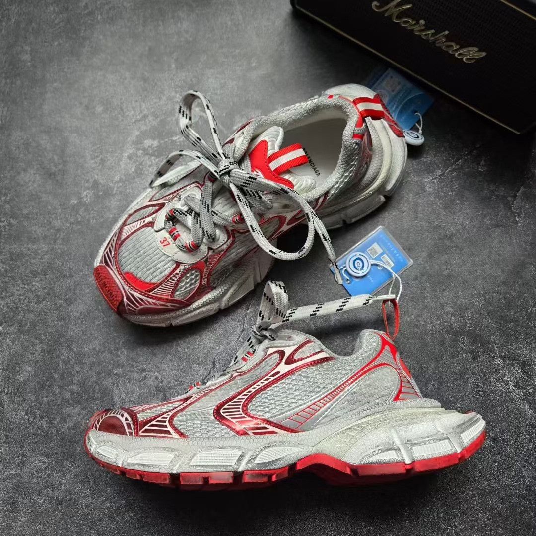 Balenciaga Balenciaga Distressed Red Lowtop Sneakers XXXL Women Size US 8 / IT 38 - 4 Thumbnail