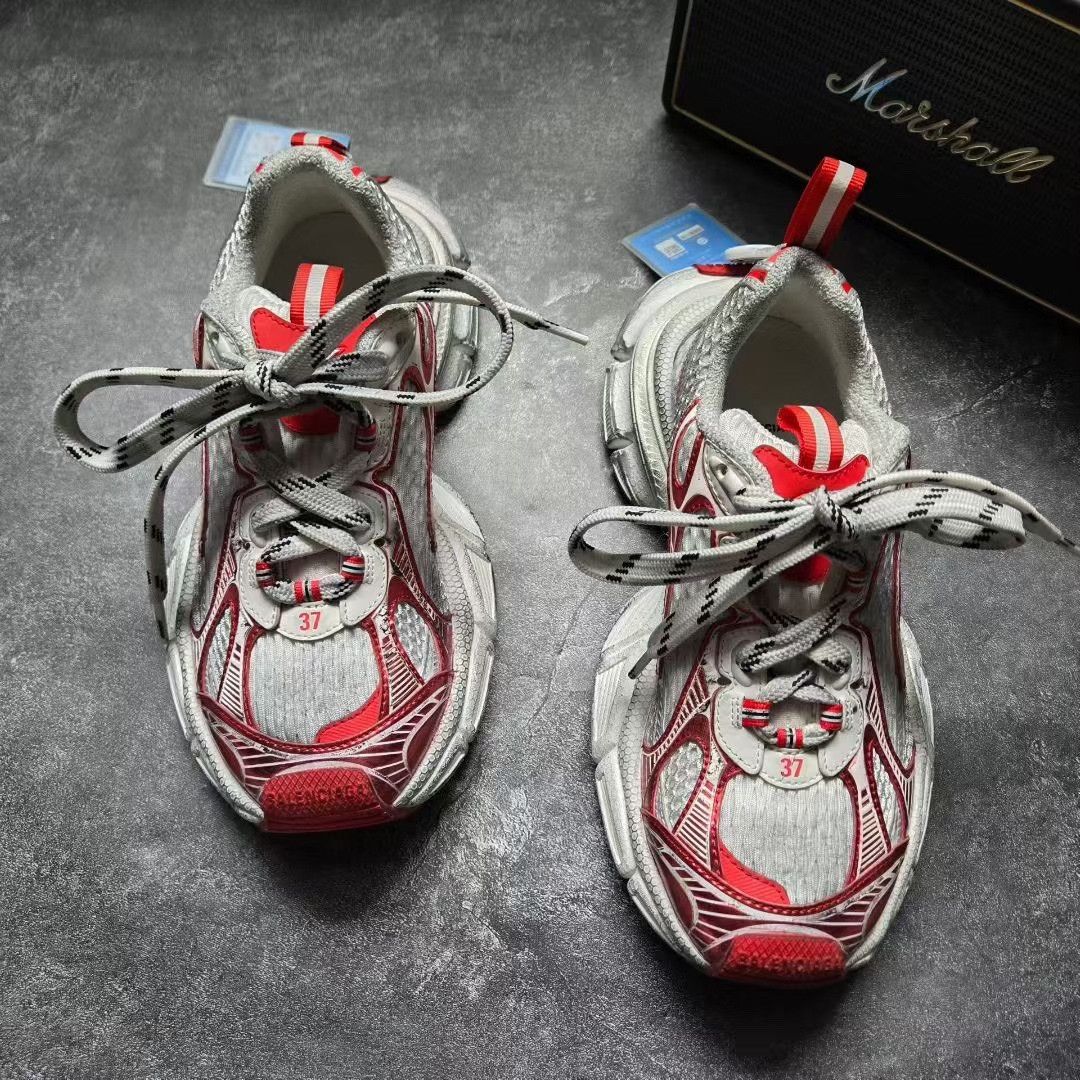 Balenciaga Balenciaga Distressed Red Lowtop Sneakers XXXL Women Size US 8 / IT 38 - 2 Thumbnail