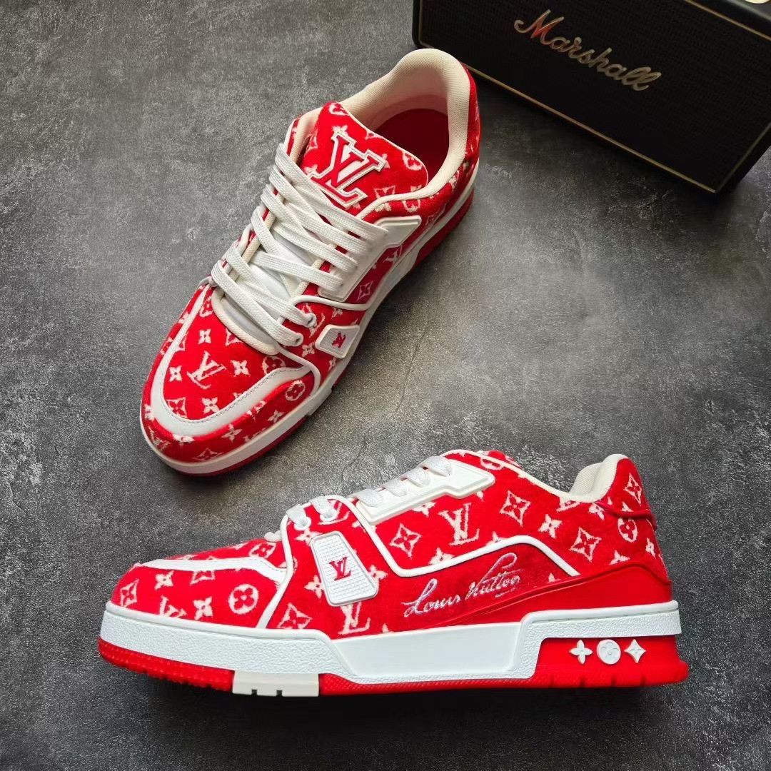 Louis Vuitton Louis Vuitton Training Red Lowtop Sneakers 41 Men Size US 8.5 / EU 41-42 - 4 Thumbnail